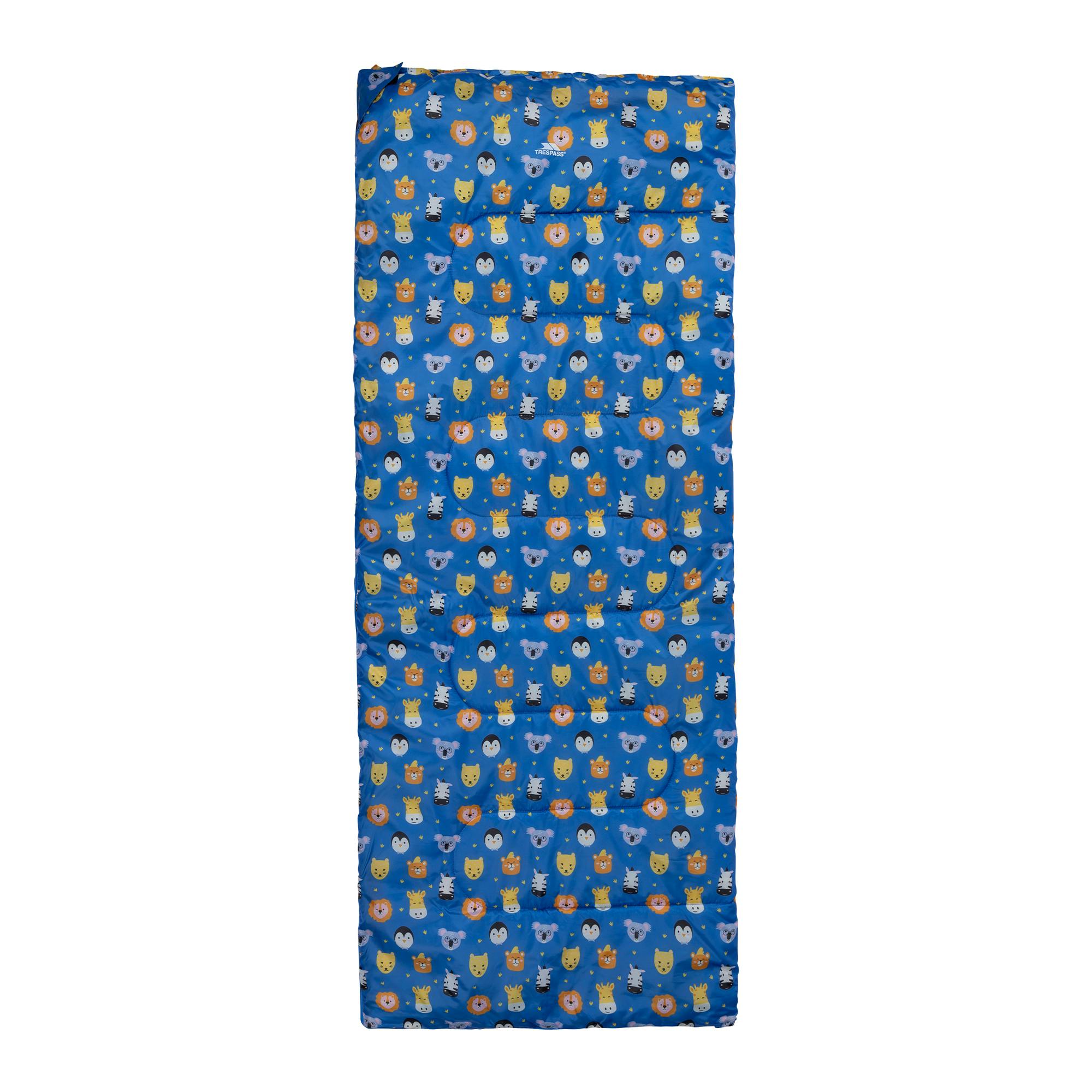 B&Q - Childrens/kids Animal Print 2 Season Sleeping Bag Blue/multicoloured (One Size) - Image 2