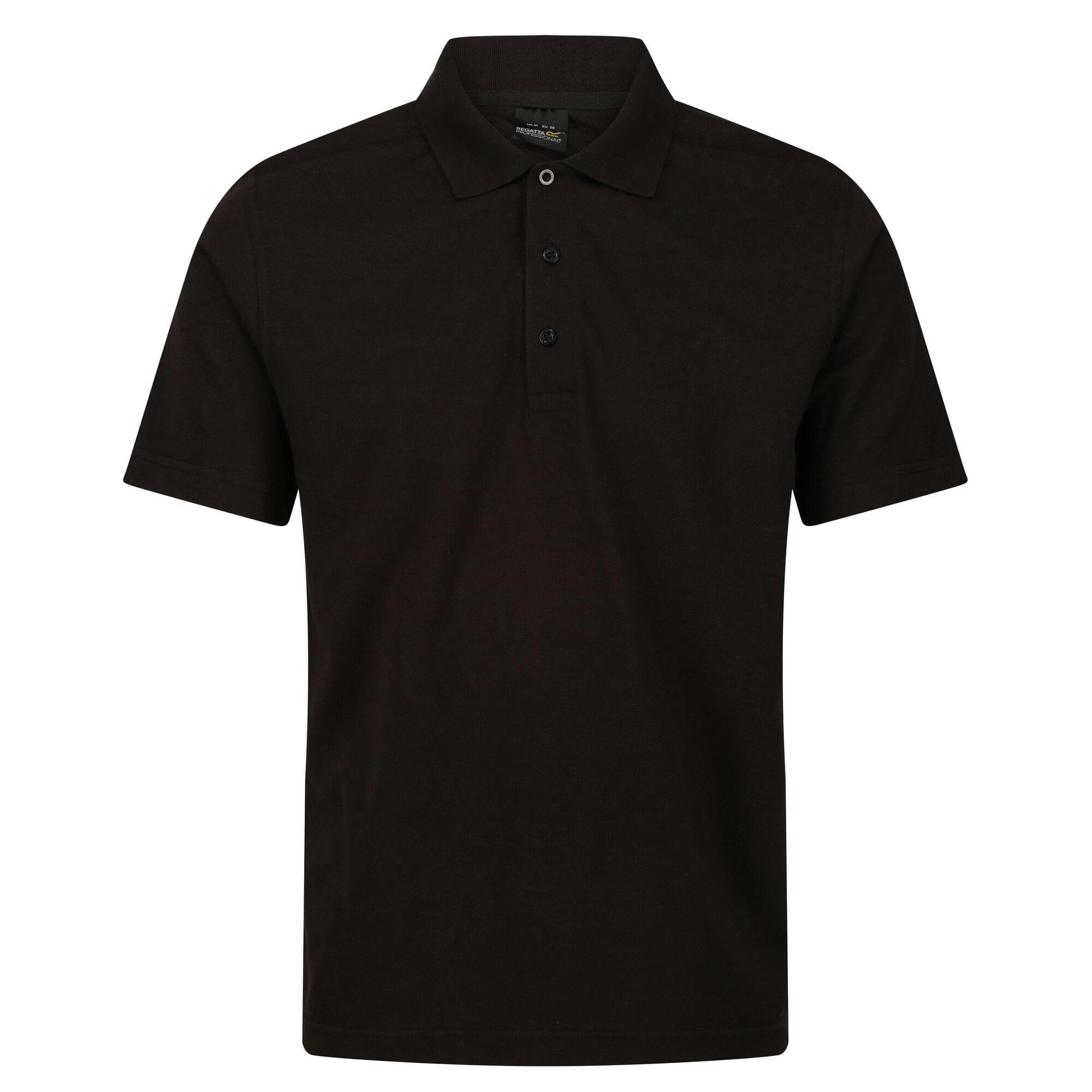 Regatta Men's Black Professional Short-Sleeved Polo Shirt - 4XL - 65% Polyester/35% Cotton