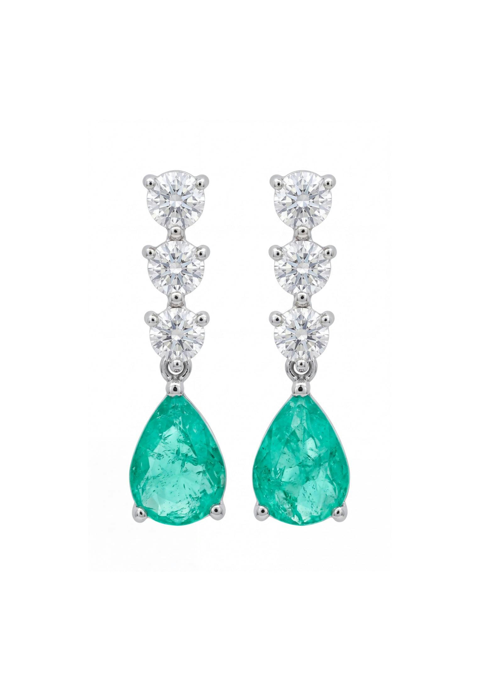 Latelita Silver Delphine Paraiba Tourmaline Triple Drop Earrings