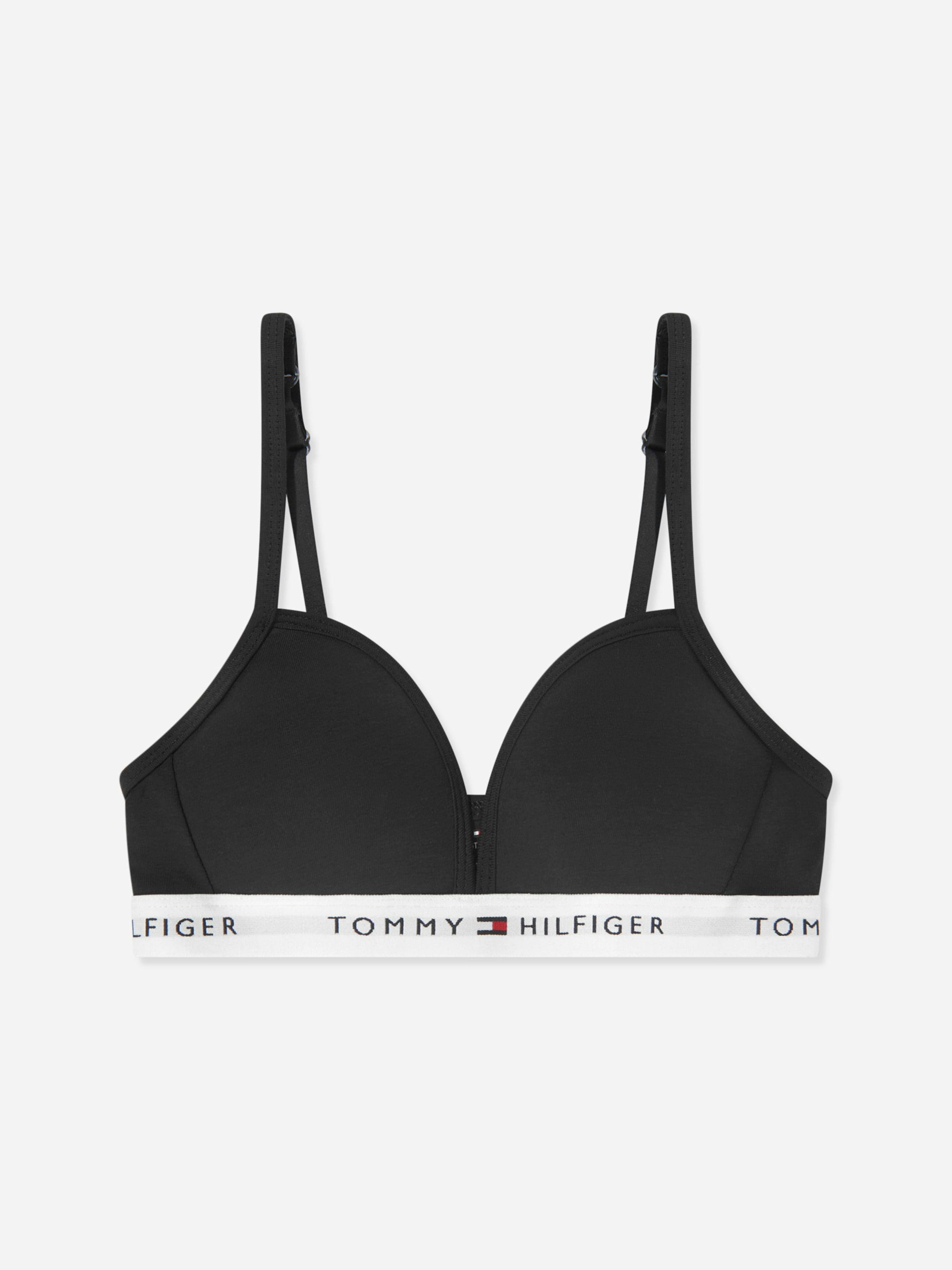 Tommy Hilfiger Girls Black Fixed Foam Triangle Bra In - 12 - 14 Yrs