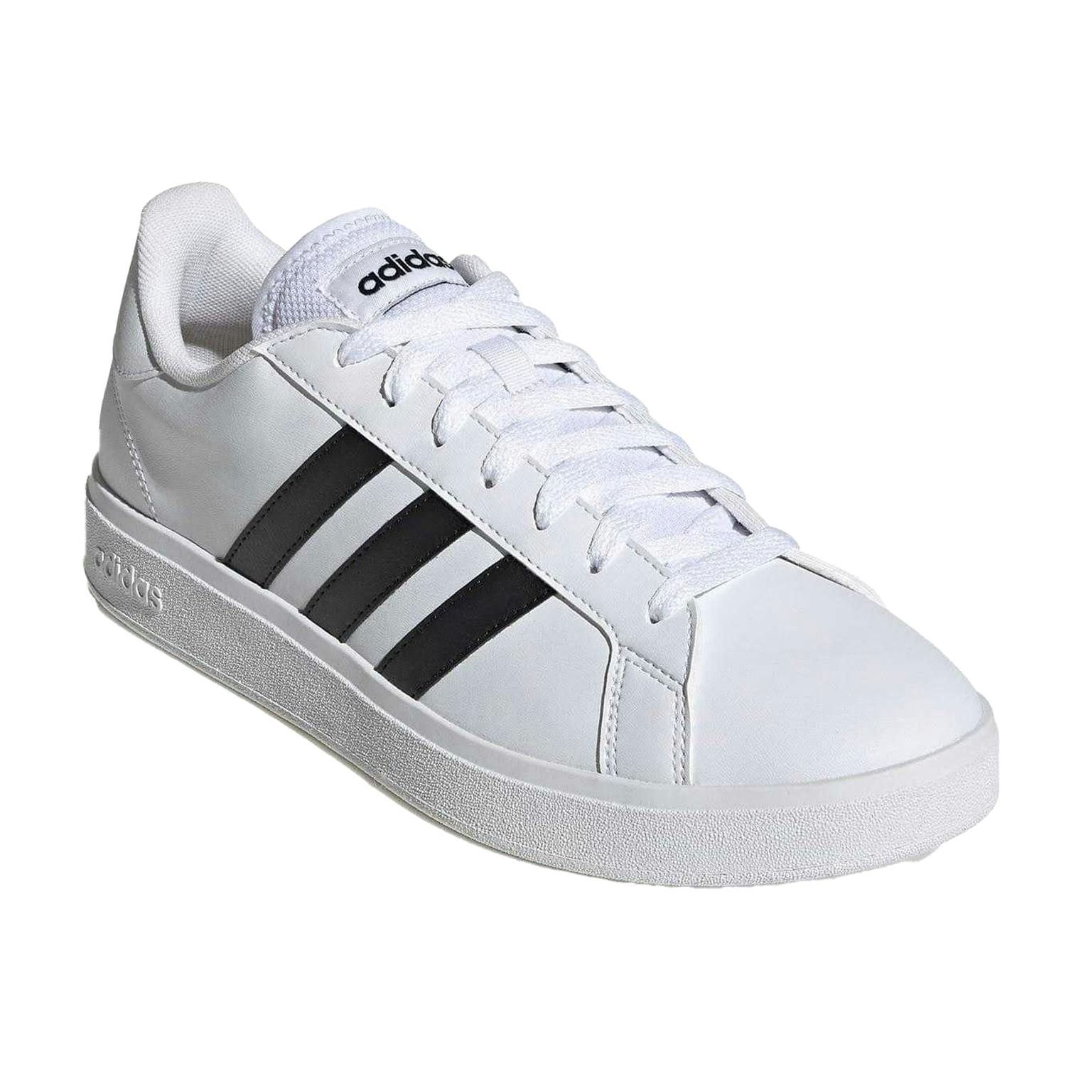 Adidas Men's White/Black Grand Court Base 2.0 Trainers - 7 Uk - 100% Mixed