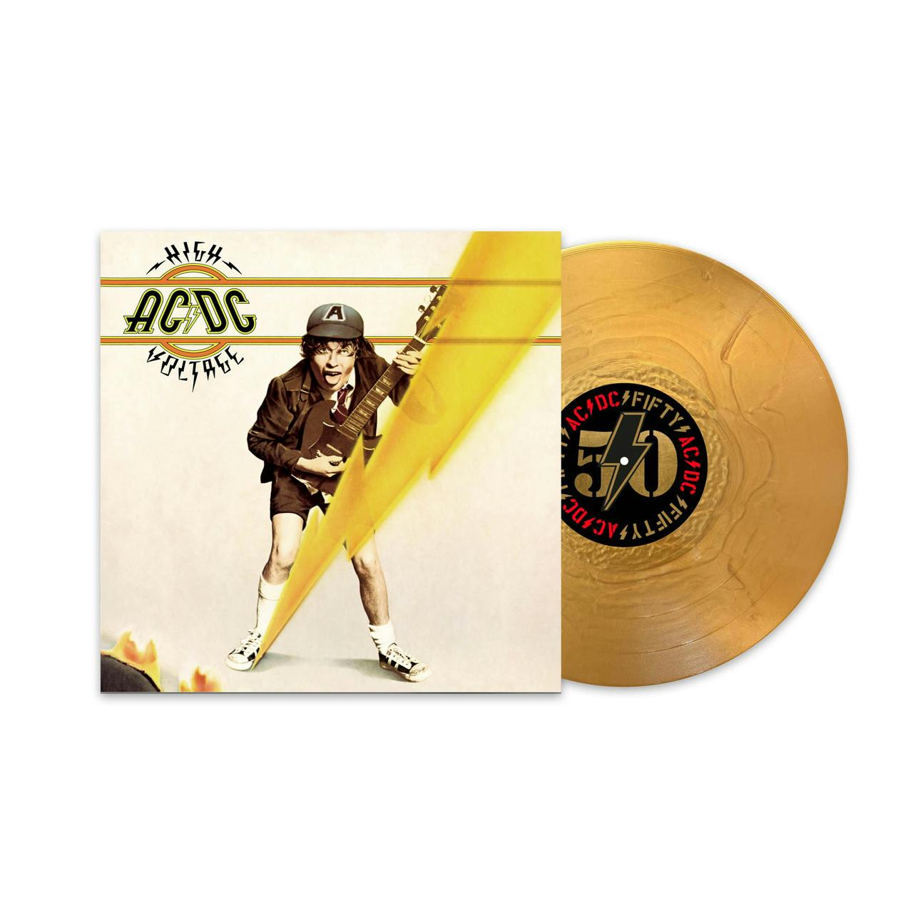 Eyesore Merch Girls Gold Ac/Dc 'High Voltage' (50Th Anniversary) Lp Vinyl