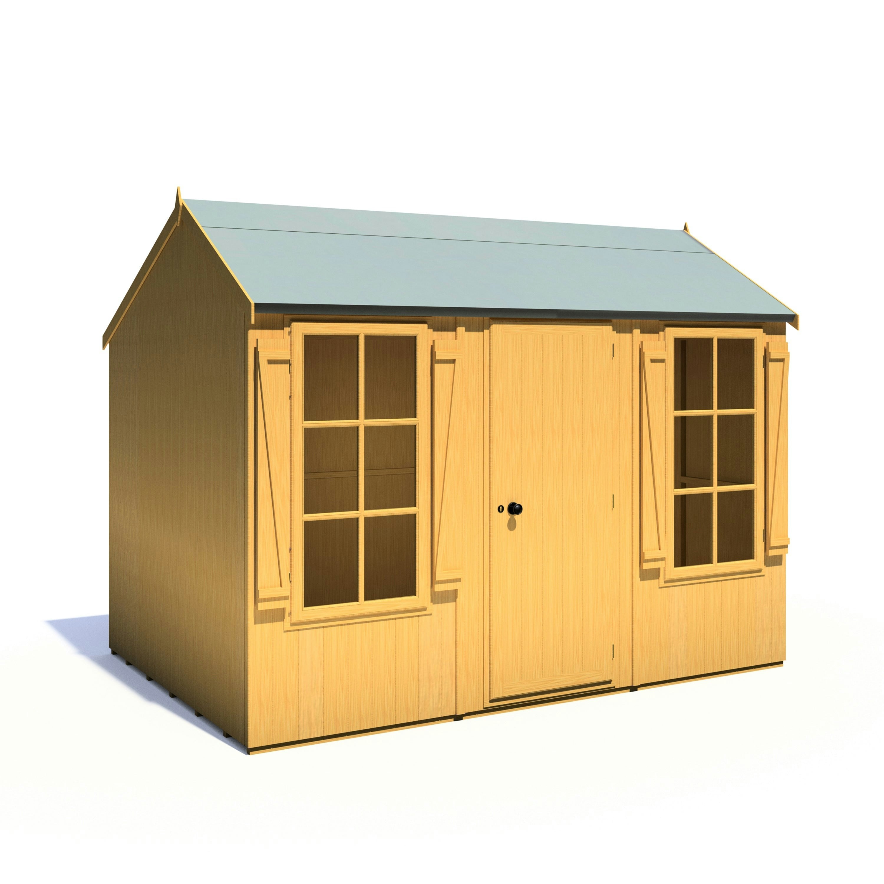 Rackhams Light/Green/Black Holt Apex Garden Shed Shiplap 10X7