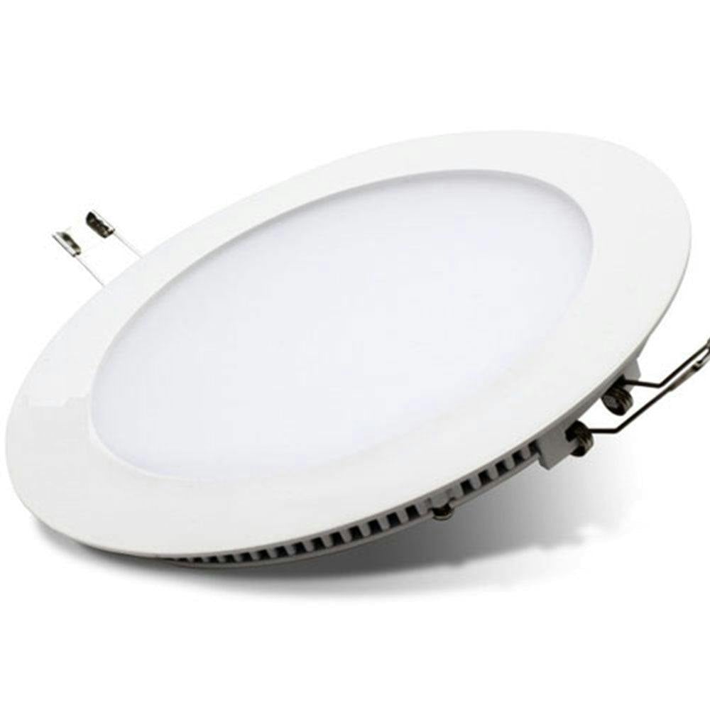 Rackhams White 18W Recessed Round Led Downlight Panel, 220Mm, 205Mm Cut-Out, 4000K, 20,000 Hours, Ce Driver, 2-Year Warranty - Single Pack