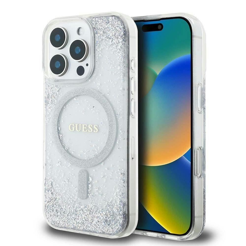 Guess Silver Resin Gradient Glitter Hardcase With Magsafe For Iphone 16 Pro Max 6.9" - Guhmp16xrgrges
