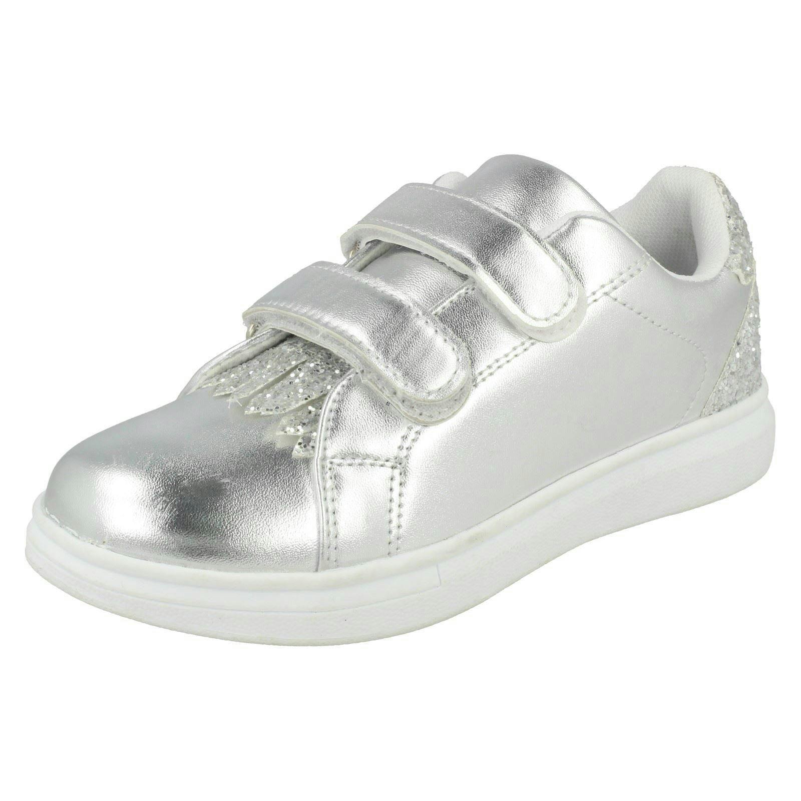 Spot On Girls Silver Casual Trainers - Uk 10 Child