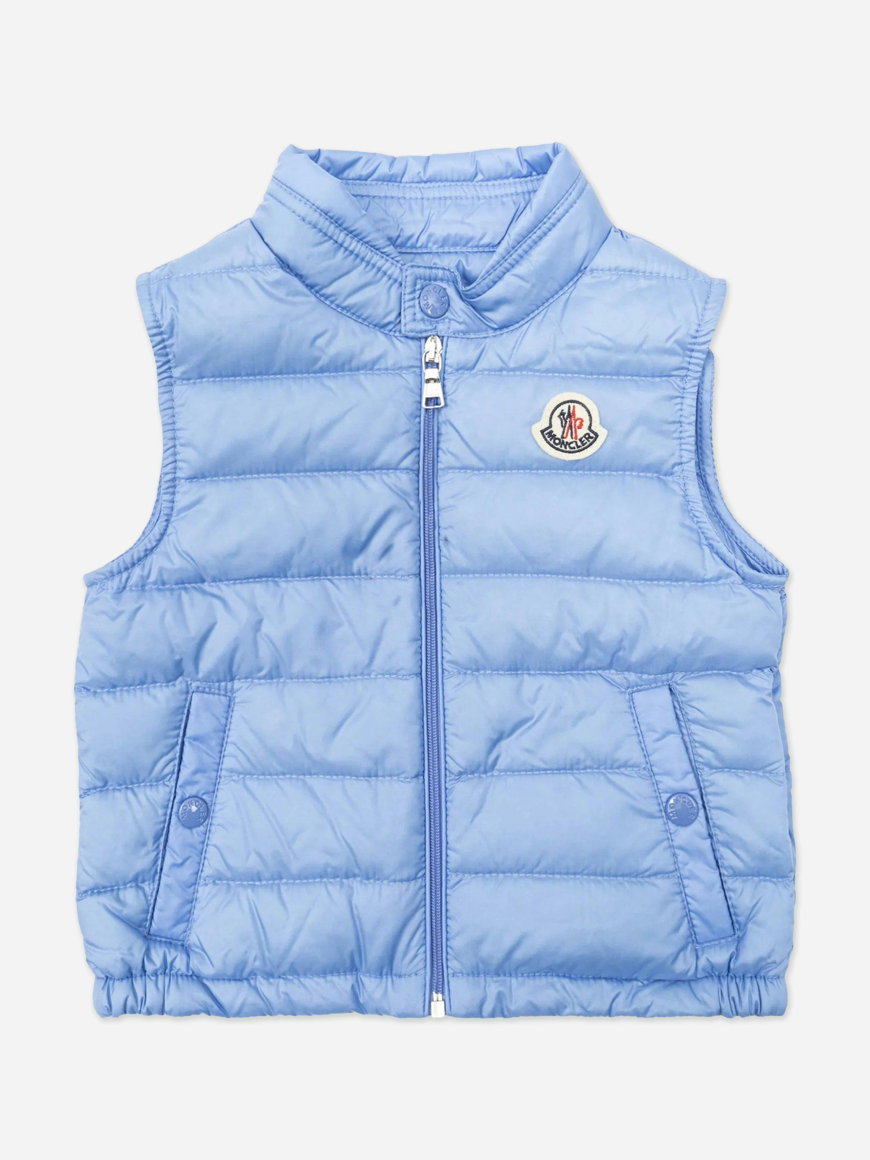 Moncler Enfant Men's Blue Baby Boys Down Padded New Amaury Gilet In - 12 - 18 Mths