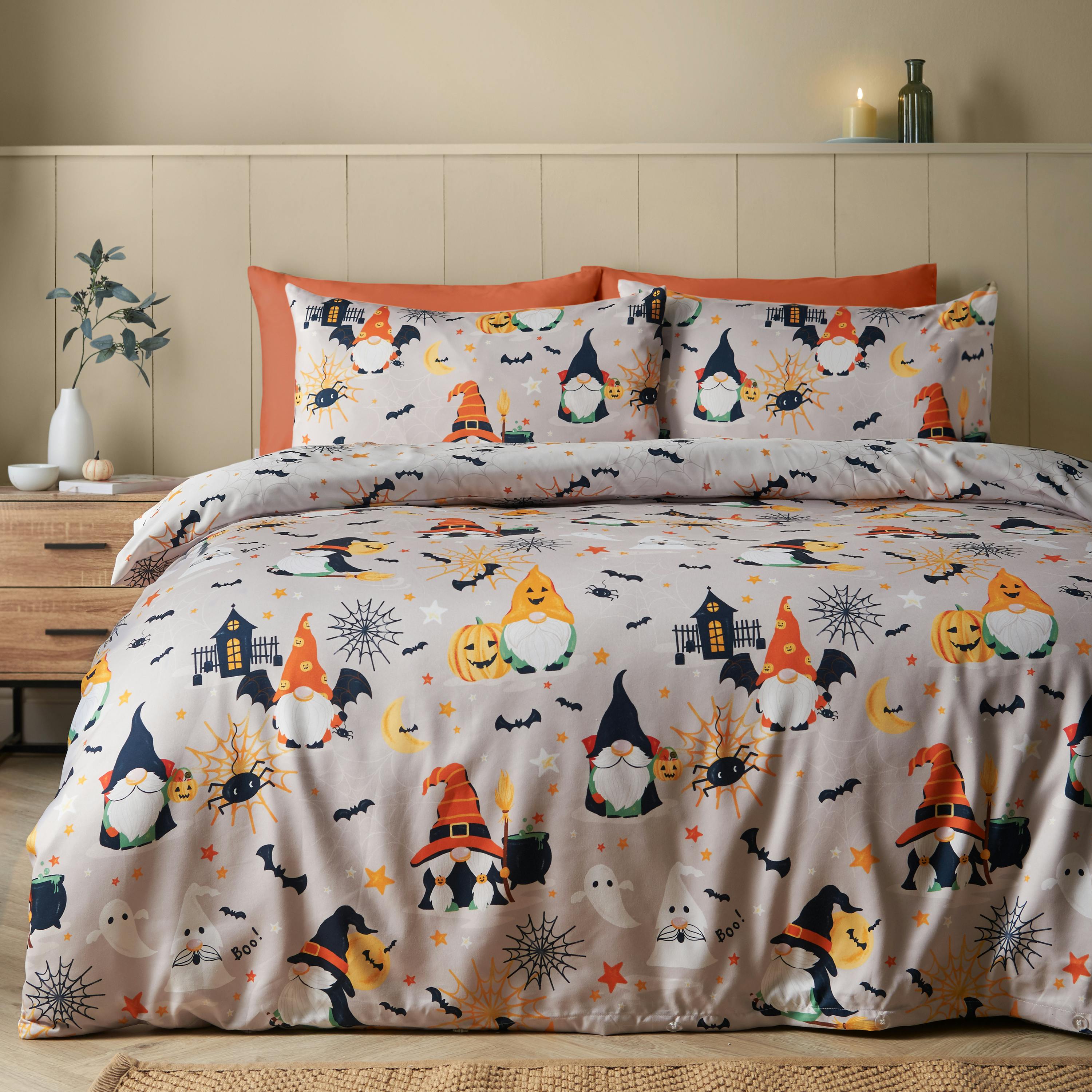 Rackhams Halloween Gonks So Soft Reversible Duvet Cover Set Natural - Double - Natural