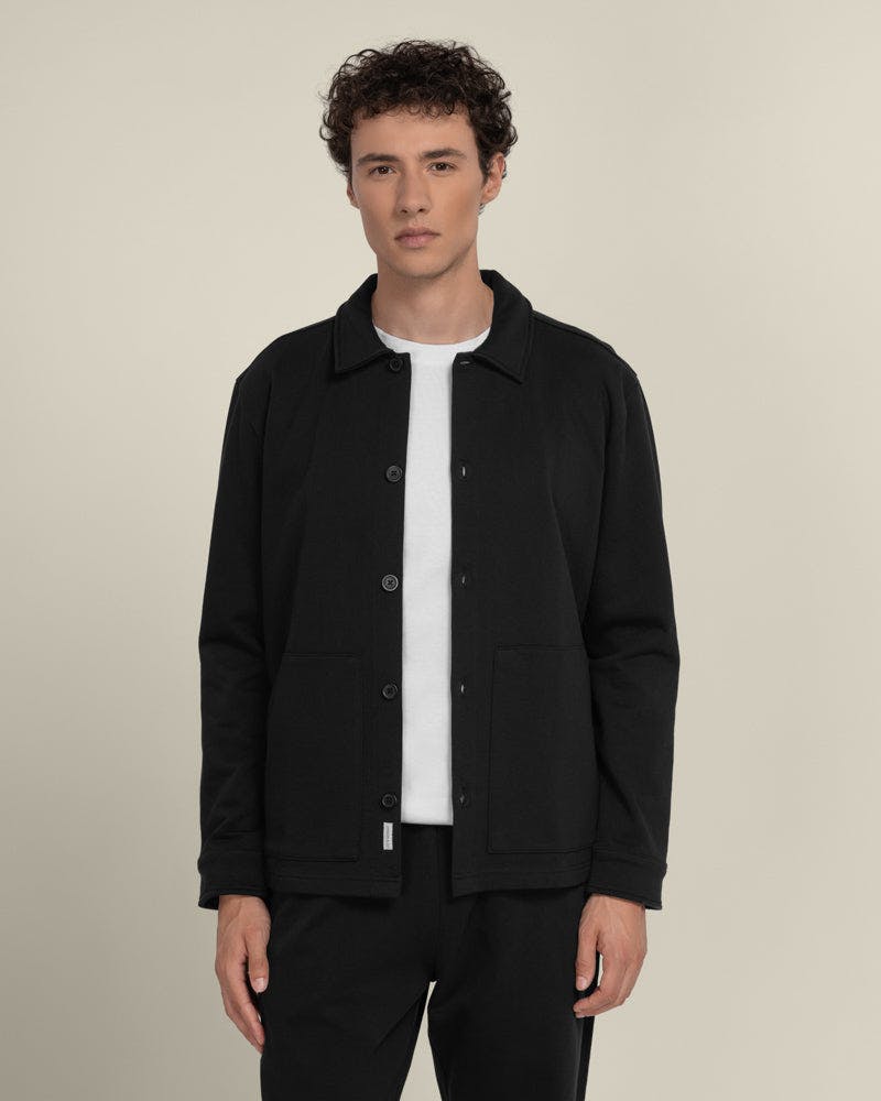 Larsson & Co Black Nordby - Heavy Jersey Overshirt - M