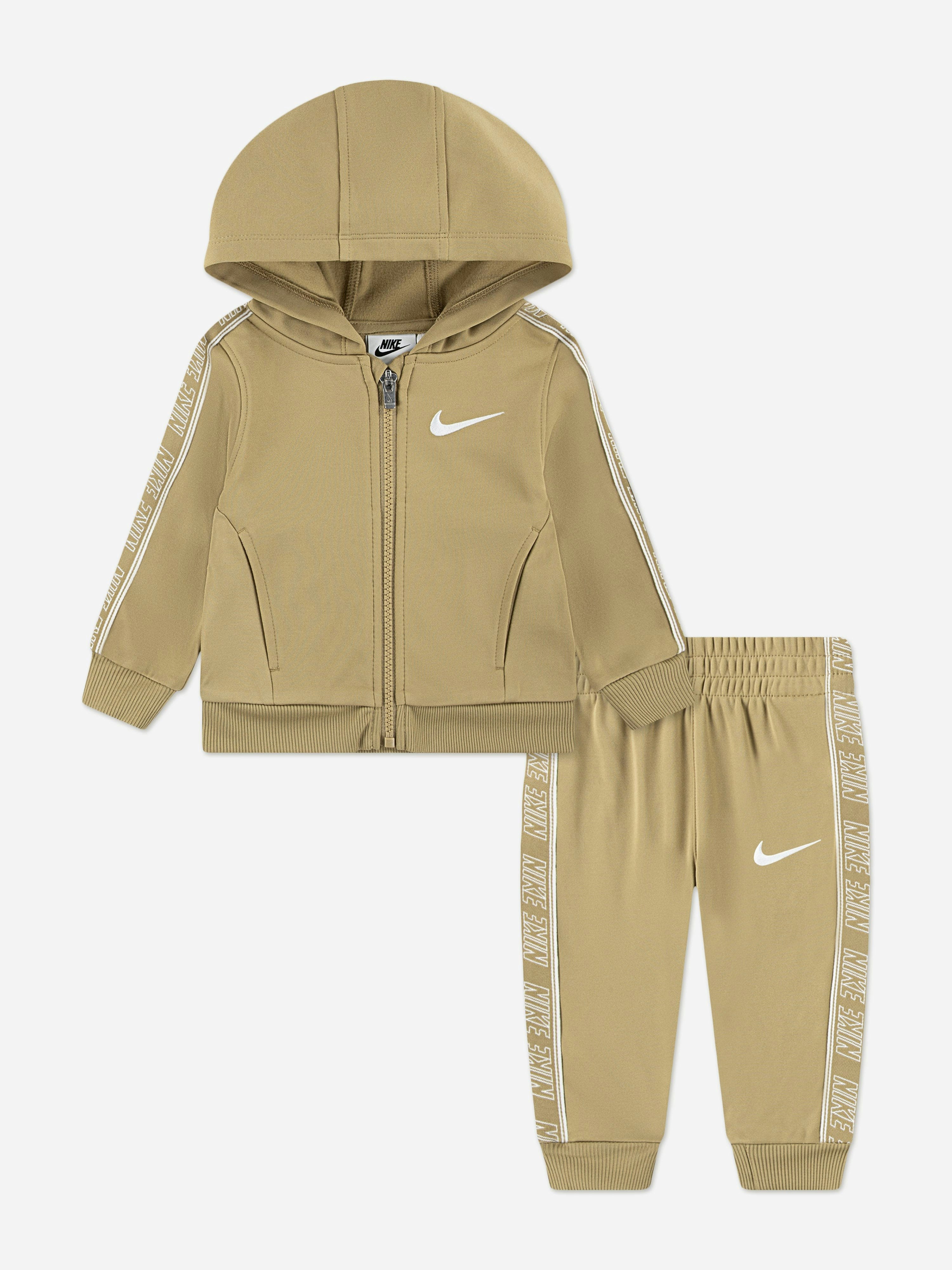 Nike Boys Beige Kids Hooded Fz Propus Taping Tracksuit In - 18 Mths