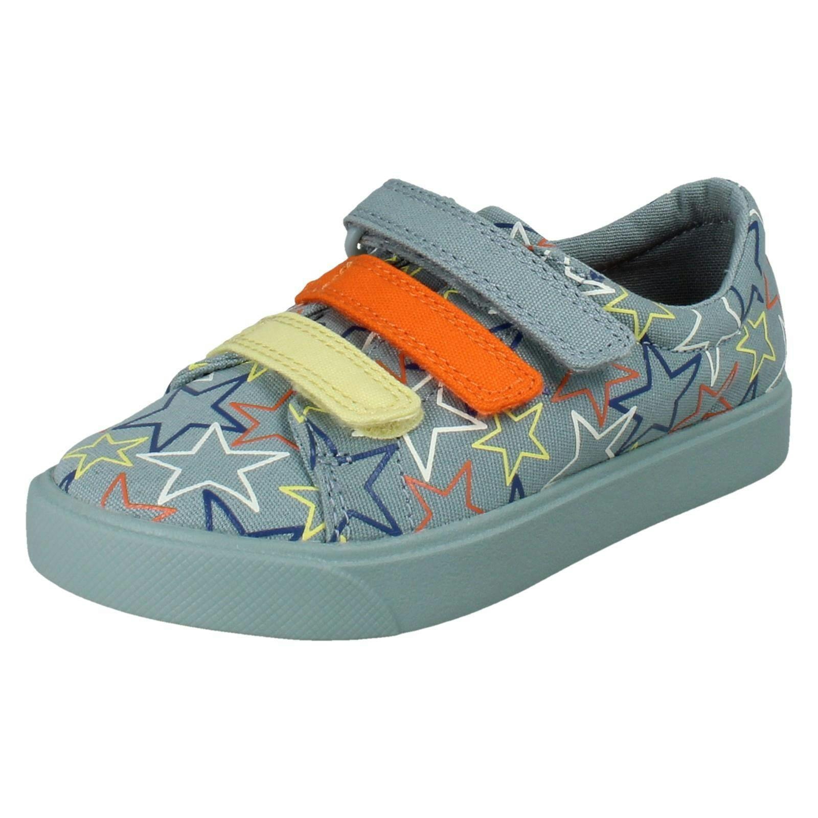 Clarks Boys Green Canvas City Lane - Combi - Uk 8.5 Child - G