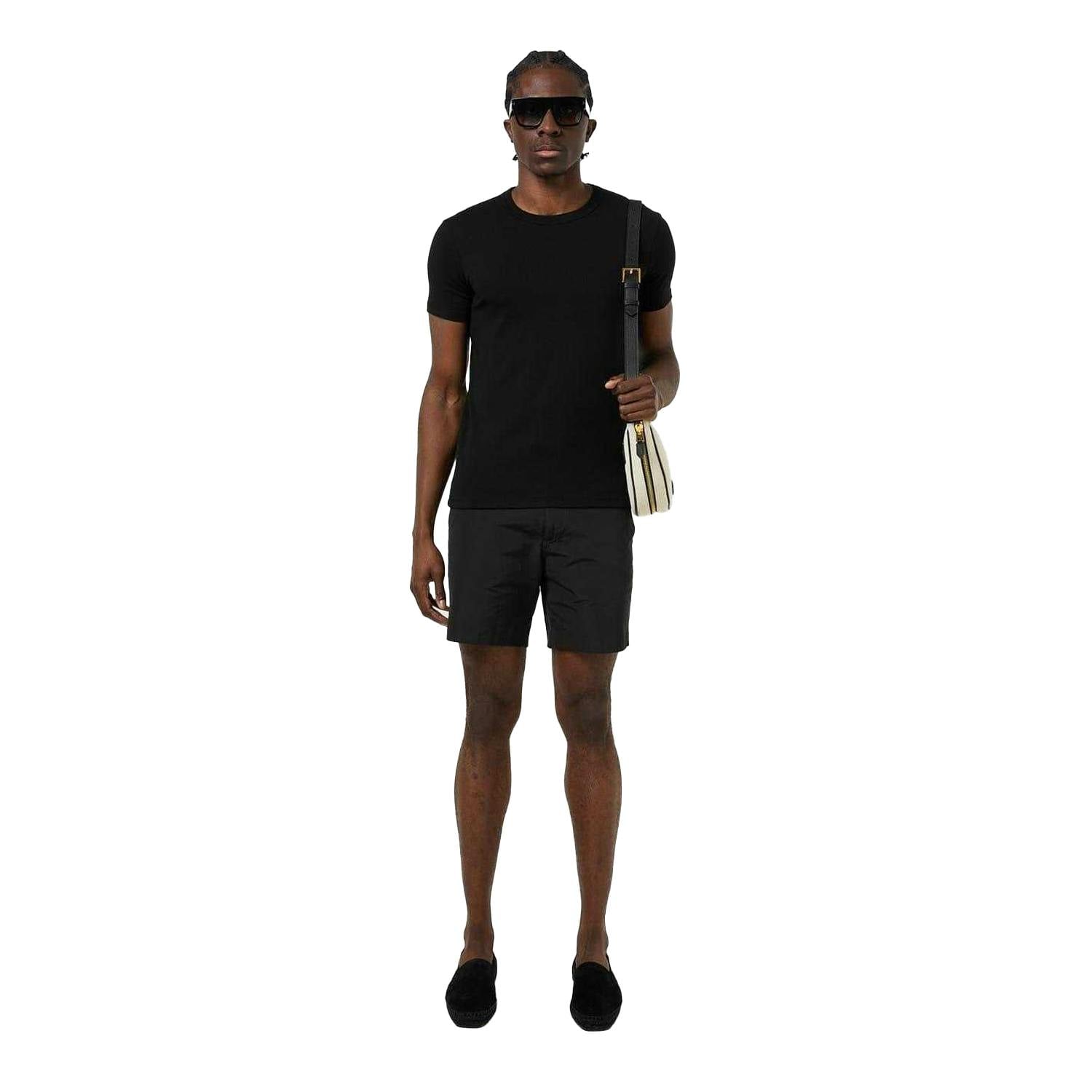 Tom Ford Men's Black Cotton Crew Neck T-Shirt - Xs - 95% Cotton/5% Elastane