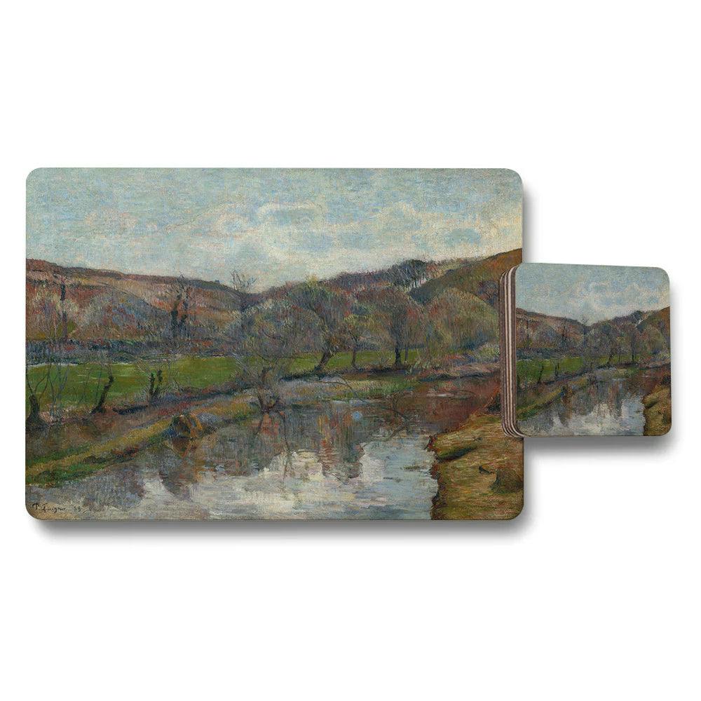 Benjamin Tate Design Impressionist Landscape Placemats And Coaster Set River View