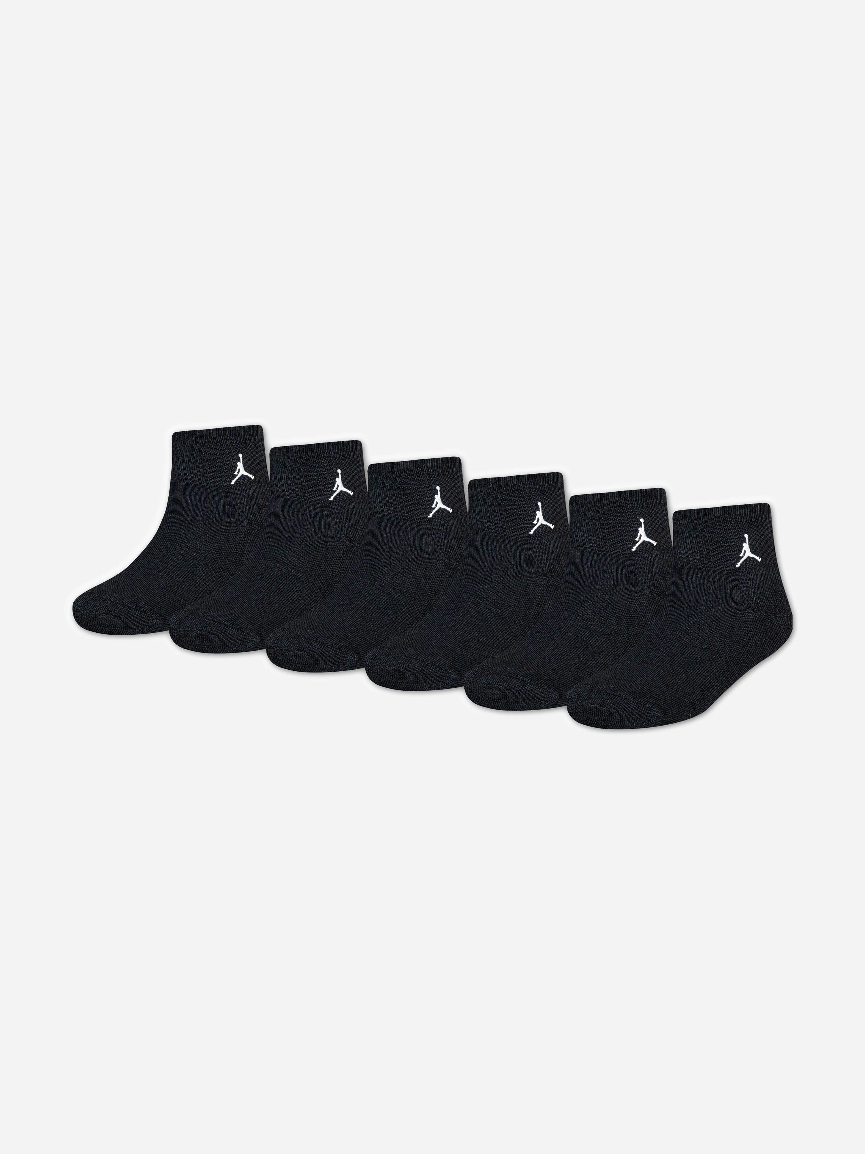 Jordan Boys Black Kids Everyday Essentials 6 Pack Socks Set In - 5 - 7 Yrs