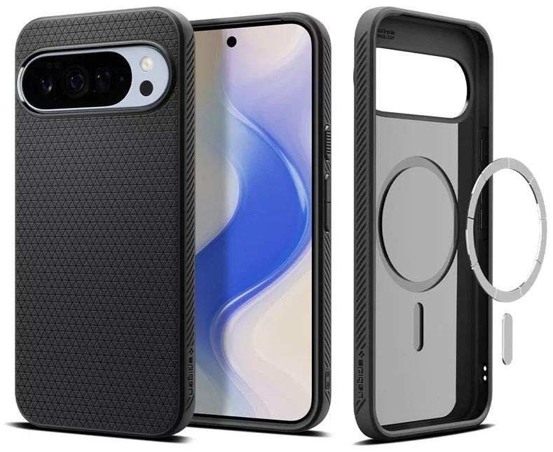 Spigen Black Liquid Air Case With Pixelsnap For Google Pixel 10 Pro Xl 6.8" Matt - Acs09718