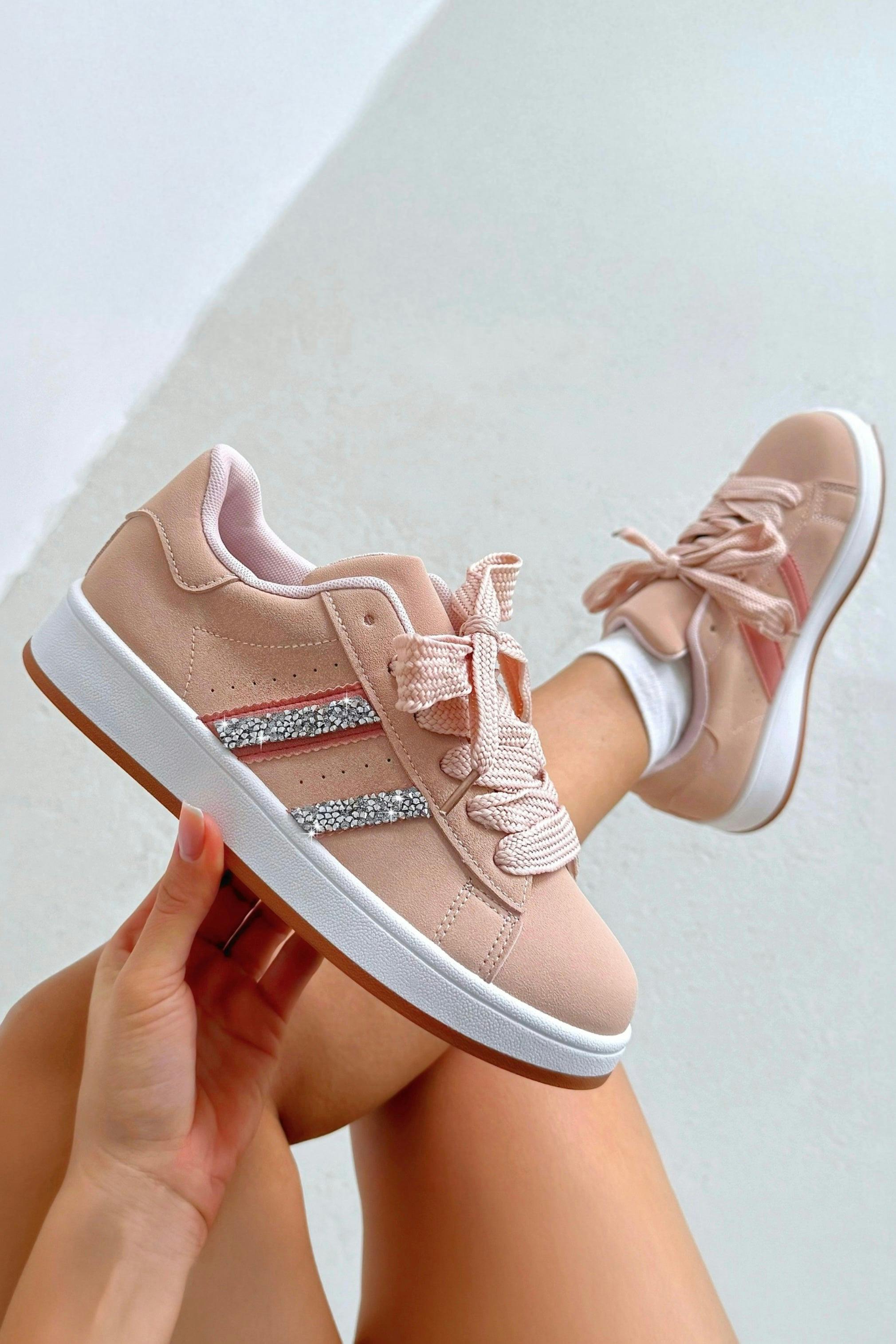 Love Lemonade Pink Crystal Stripe Trainers Limited Edition - Uk 7 - Eu 40 - Us 9