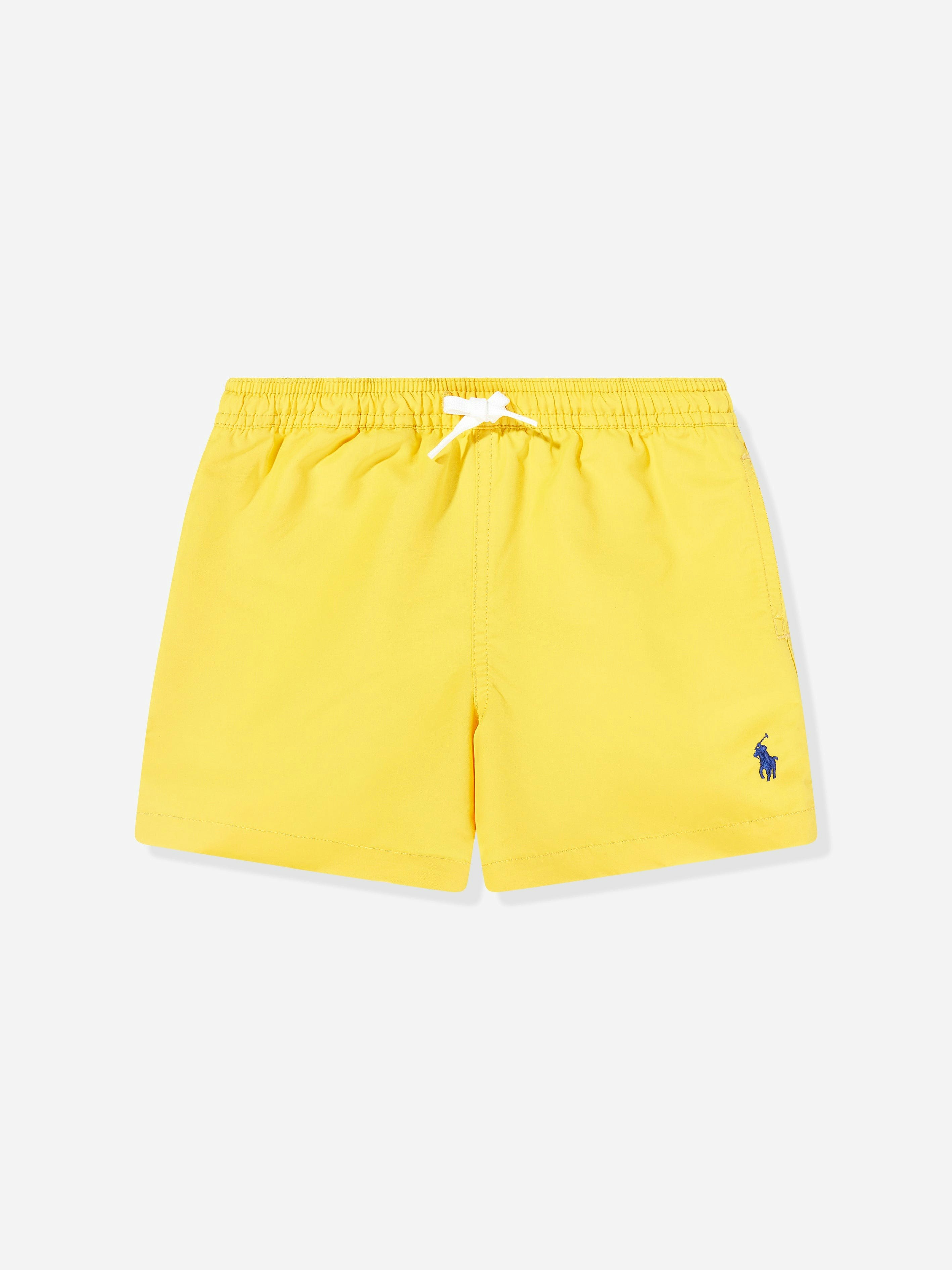 Ralph Lauren Kids Boys Yellow Ralph Lauren Logo Swim Shorts In - 18-20 Yrs (Xl)