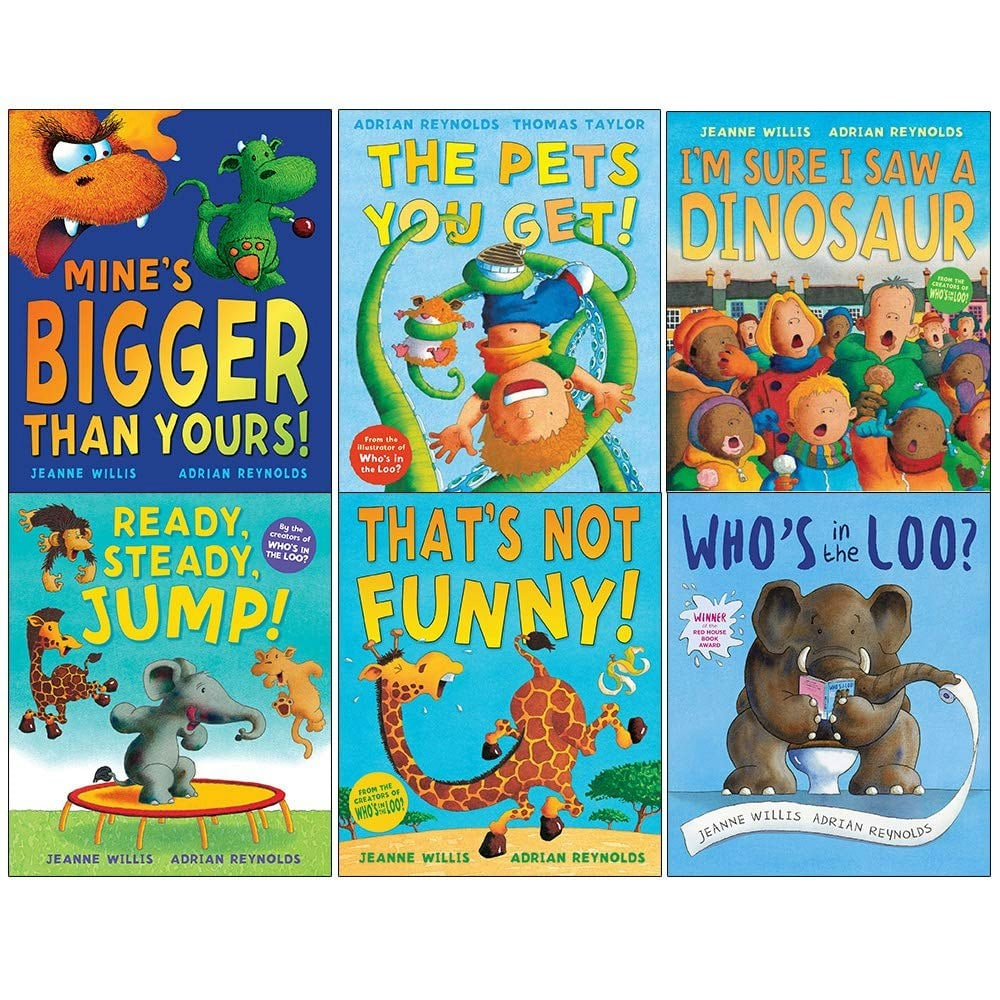 B&Q - Jeanne Willis 6 Books Collection Set (Mines Bigger Than YoursThe Pets You GetIm Sure I Saw A DinosaurReady Steady JumpThat - Image 7