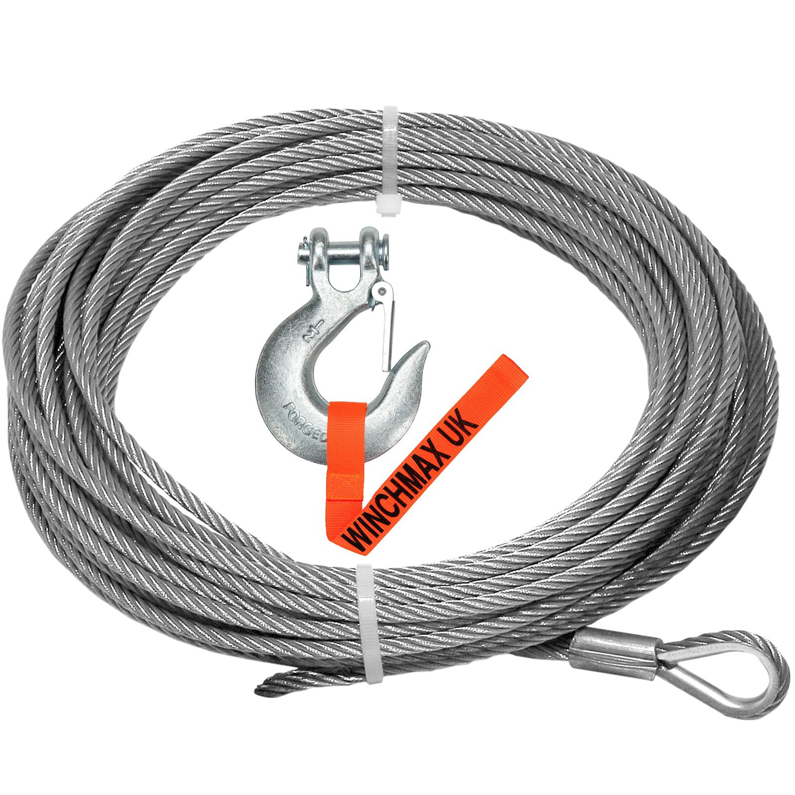 Winchmax Steel Rope 25M X 14Mm, Hole Fix. 1/2 Inch Clevis Hook. - Image 2