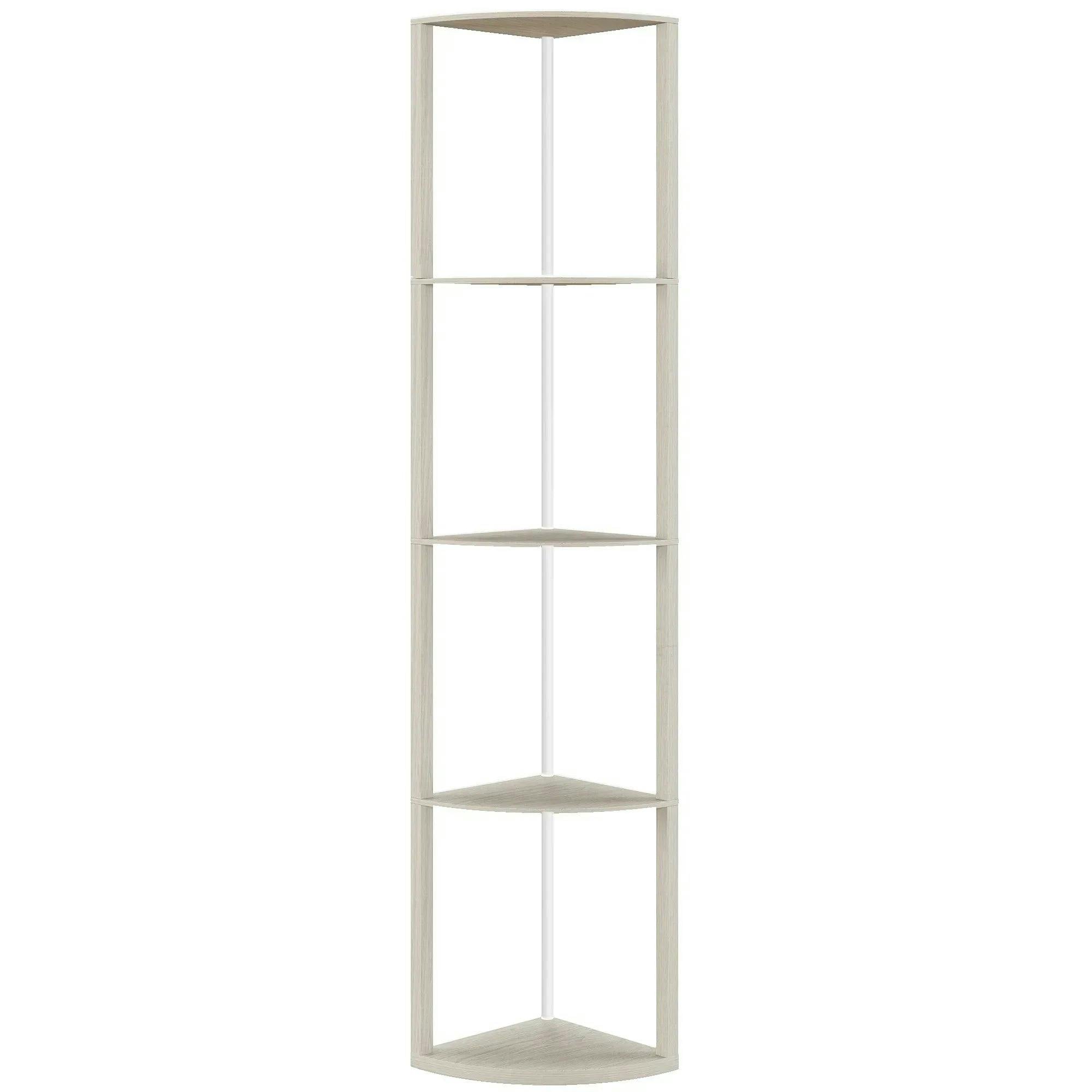HOMCOM Floor Lamp - 5 Shelf - Oak - Dimmable RGB LED Lighting - Image 5