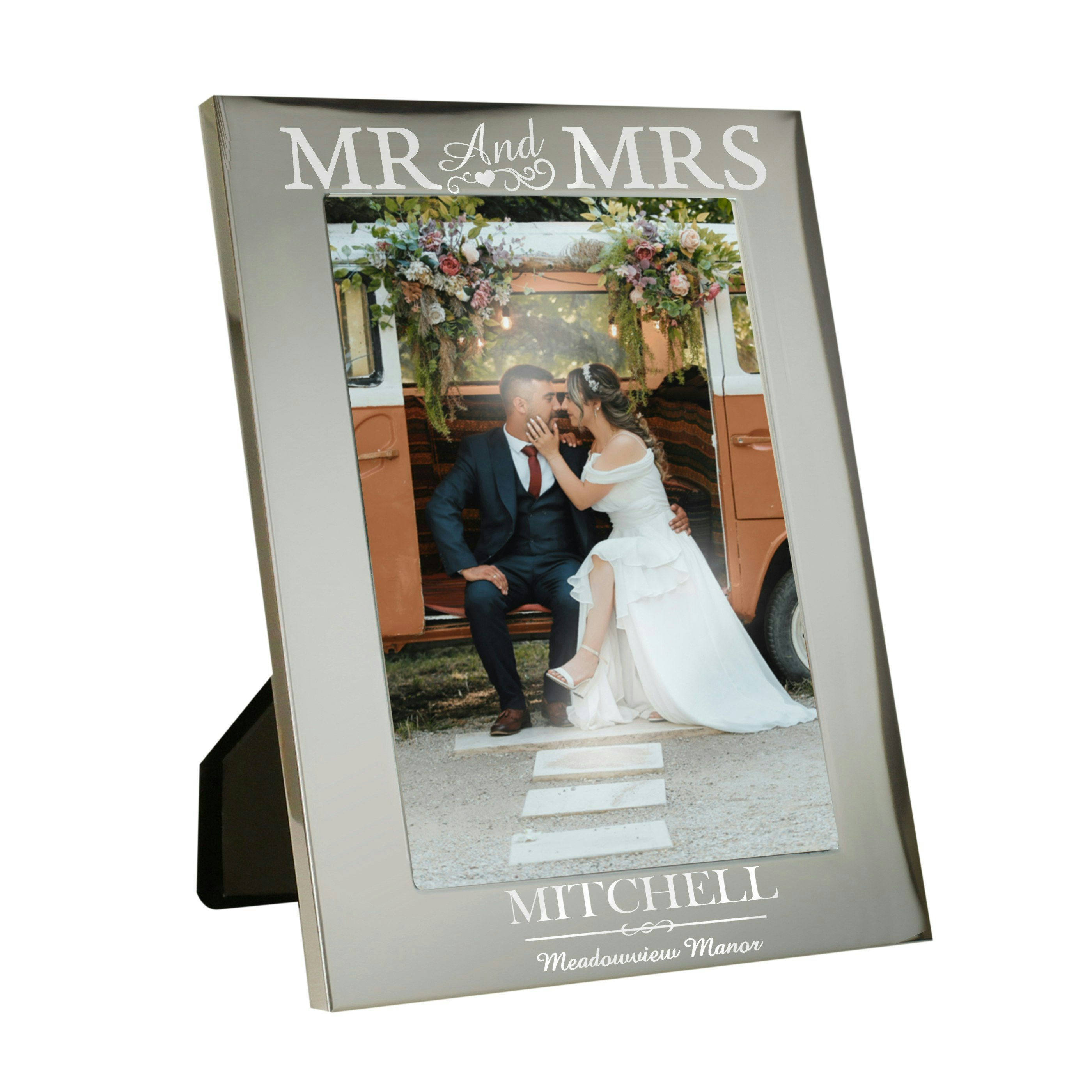 Rackhams Silver Personalised Mr & Mrs 5X7 Photo Frame