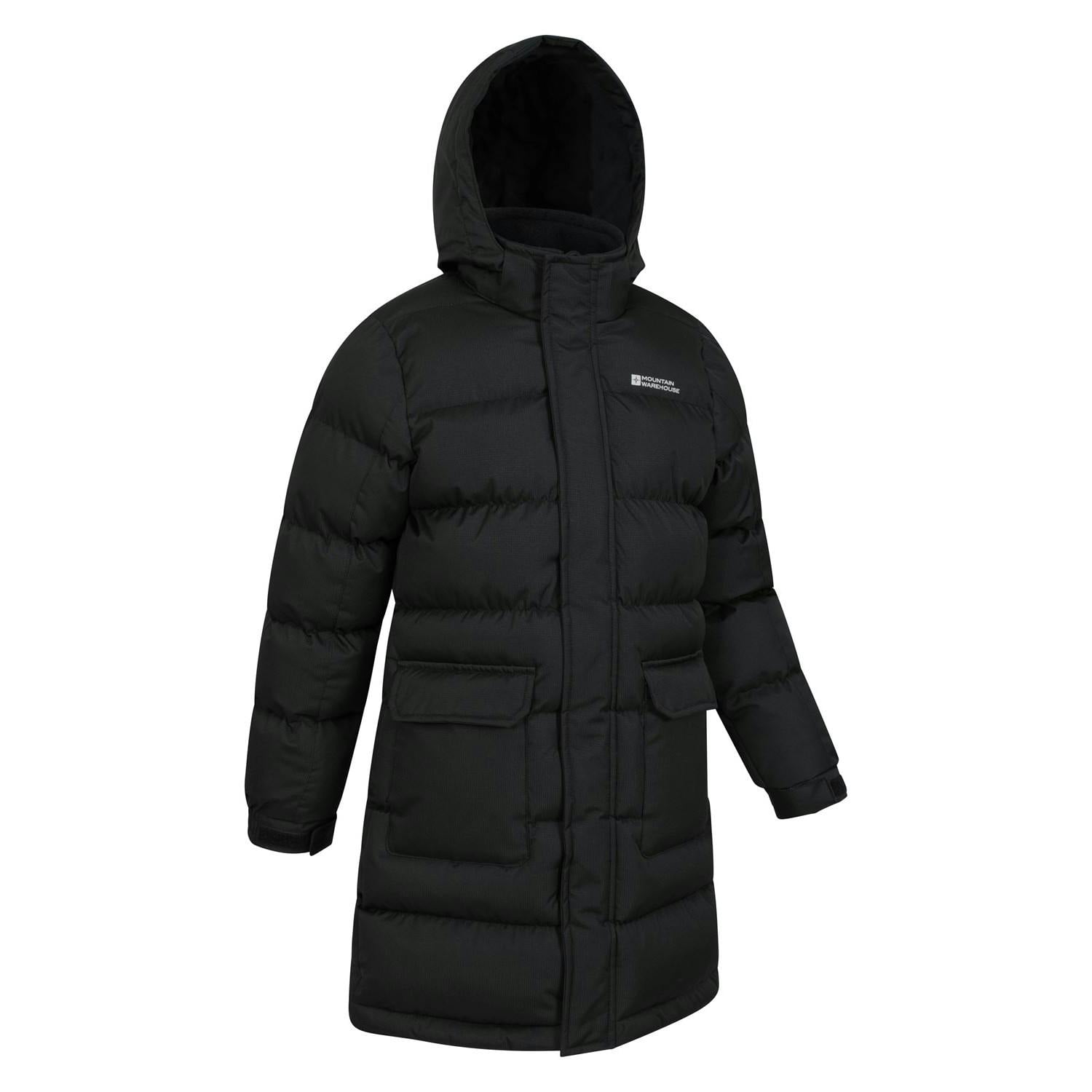 Mountain Warehouse Unisex Black Childrens/ Water Resistant Longline Padded Jacket - Size 11 Years/12 Years Kids - Image 2