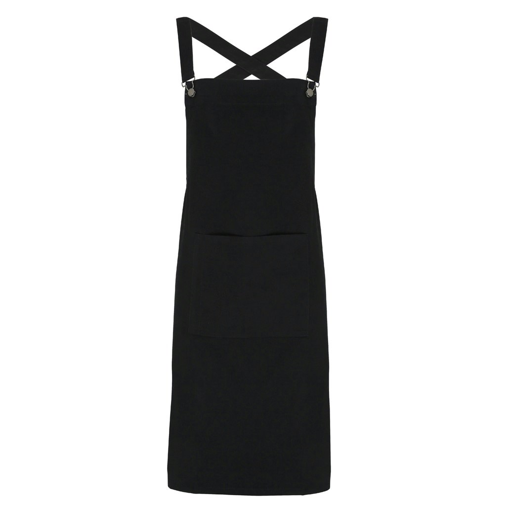 (One Size, Black) Premier Cross Back Barista Bib Apron - Image 2