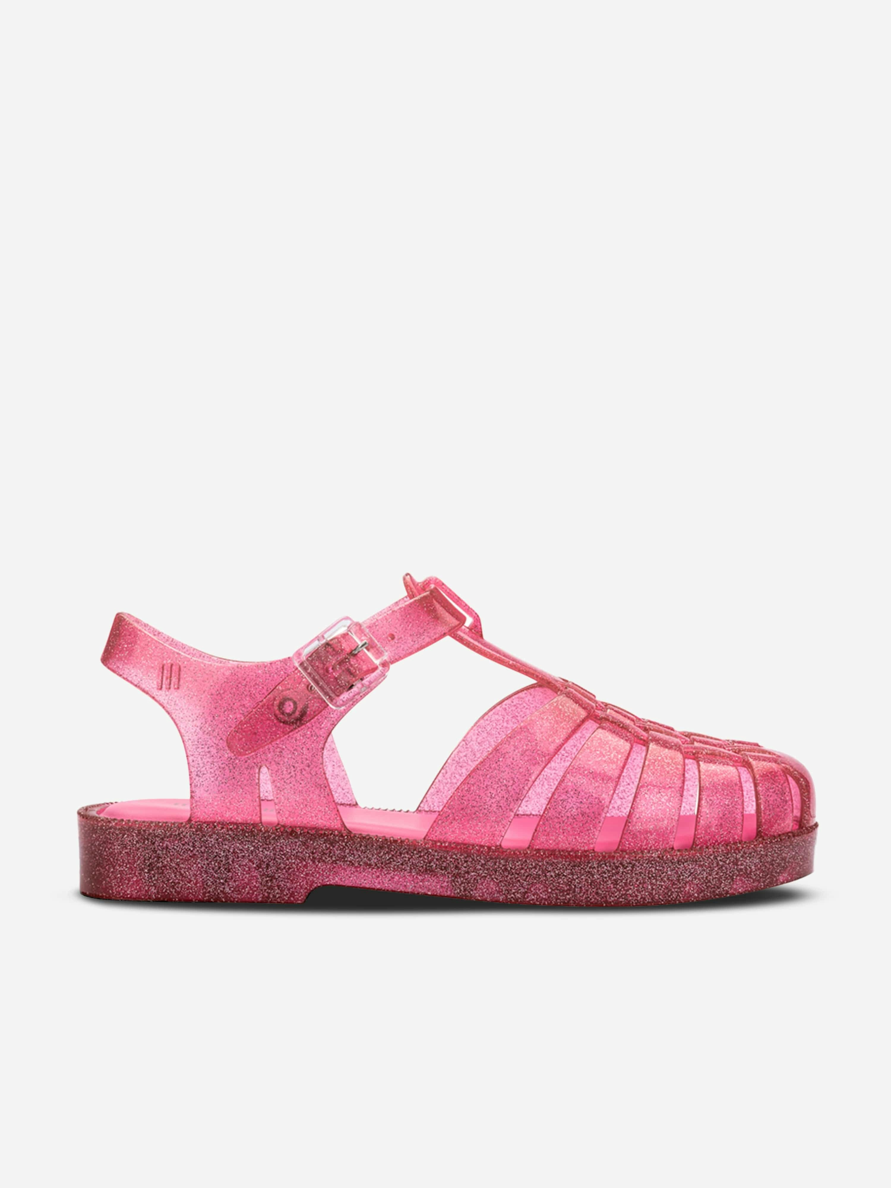 Mini Melissa Girls Pink Possession Shiny Sandals In - Eu 33 Uk 1