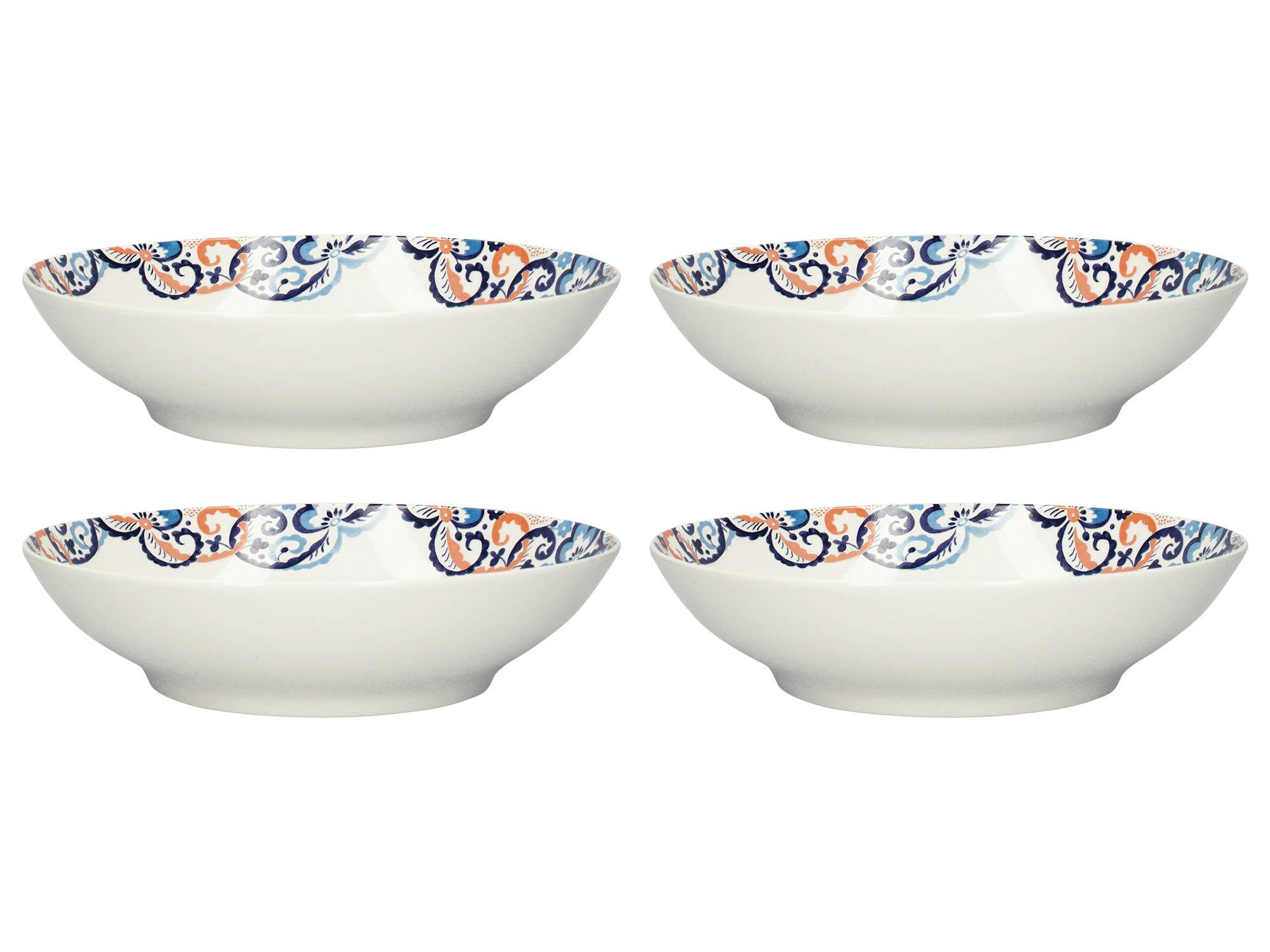 Rackhams White Victoria And Albert Rococo Silk Set Of 4 Pasta Bowls - Fine China - Bowls