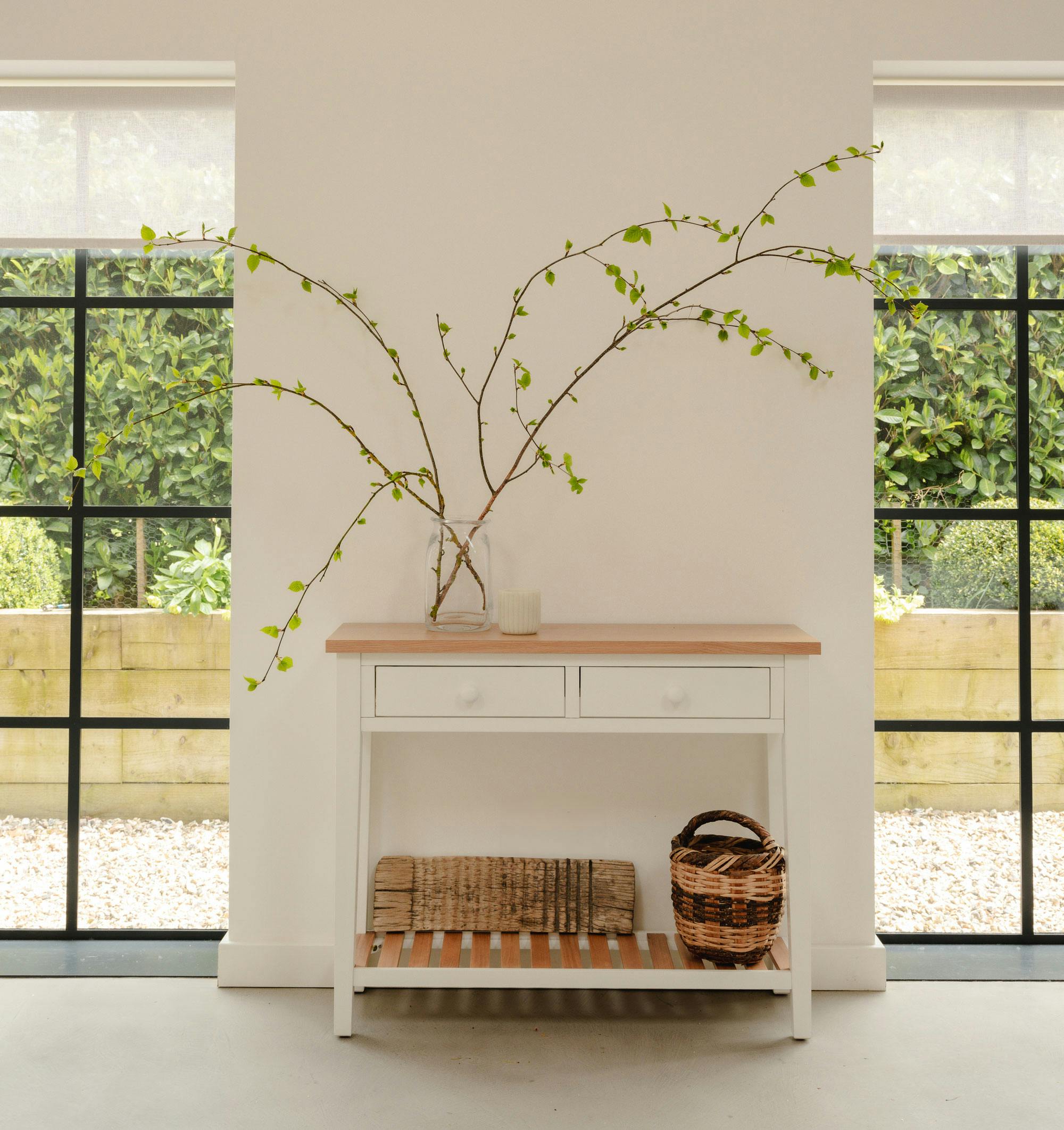 Rackhams White Ludlow Console Table With Storage - Large