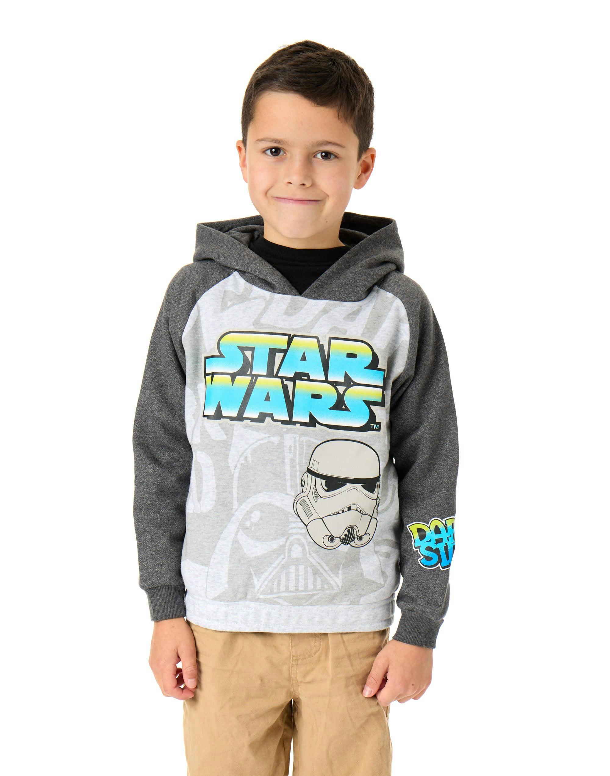 Vanilla Underground Unisex Grey Star Wars Kids Front Print Hoodie [Dis] - 3-4 Years