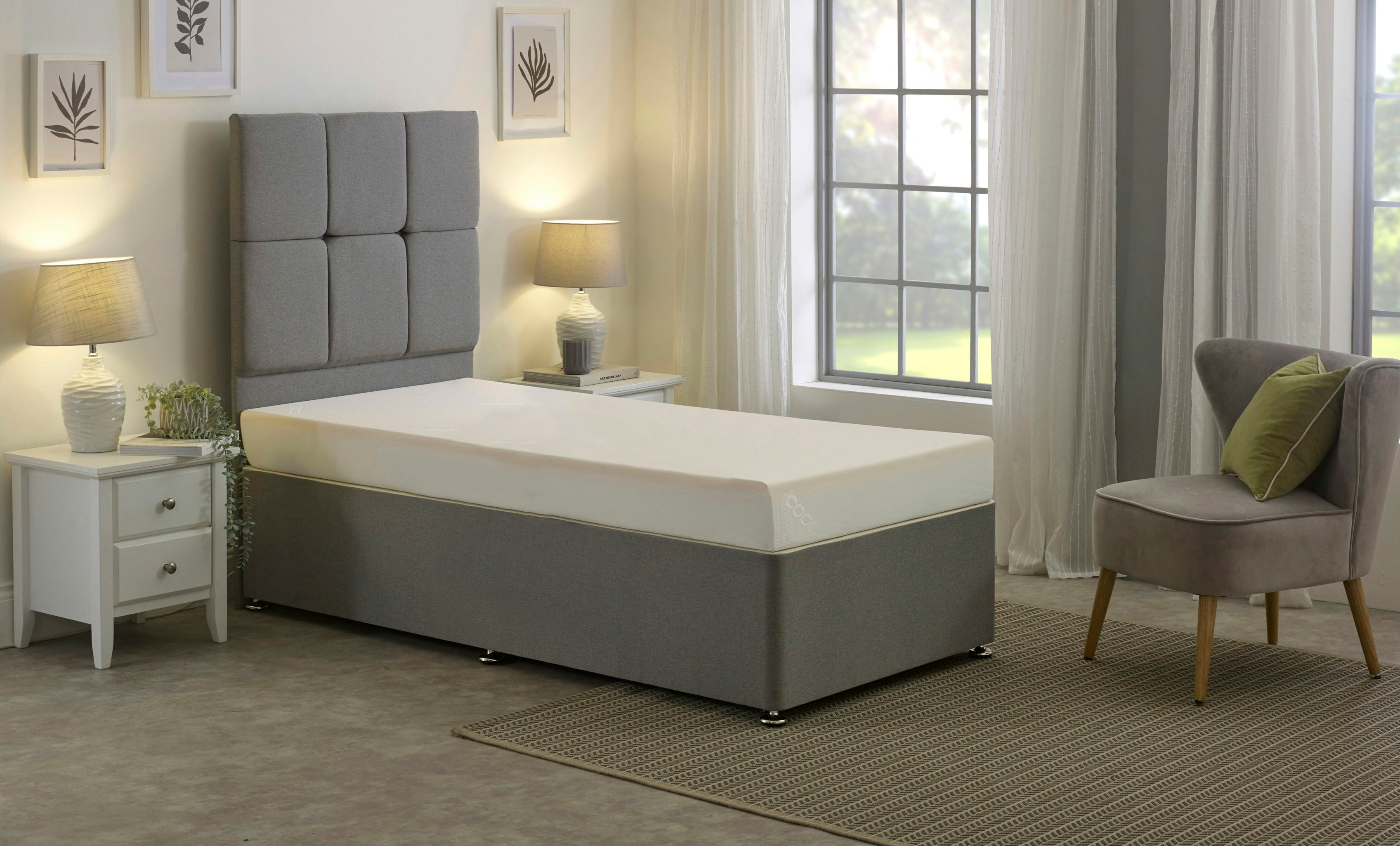 Starlight Beds White Single Memory Foam Mattress - Medium Firm Support, Cool-Touch Fabric - 1 - European Double Mattress (140Cm X 200Cm)