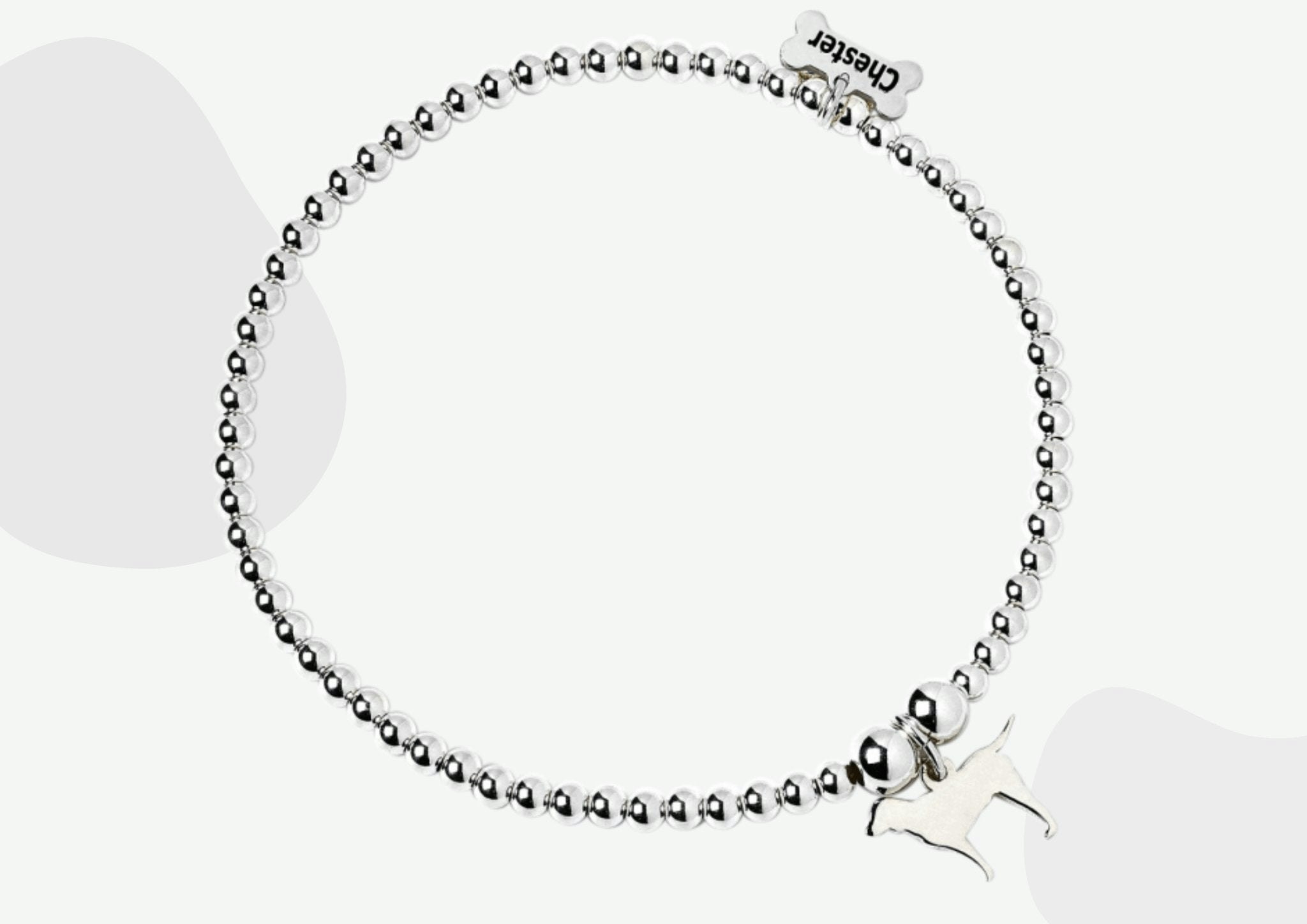 Mylee London Silver Labrador Silhouette Ball Bead Bracelet - Personalised - Yes - S - 16Cm