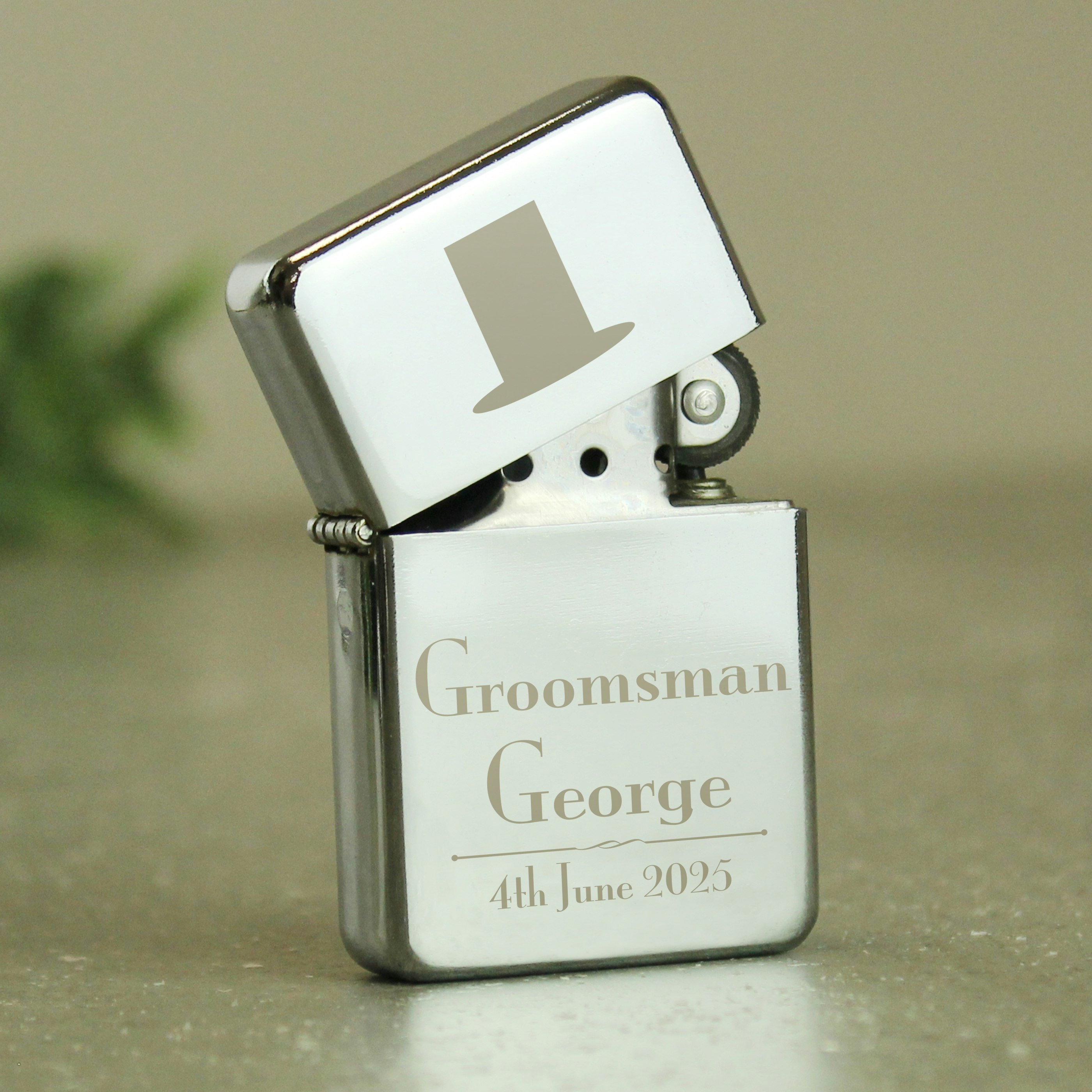 Personalised Memento Company Silver Personalised Groomsman Lighter