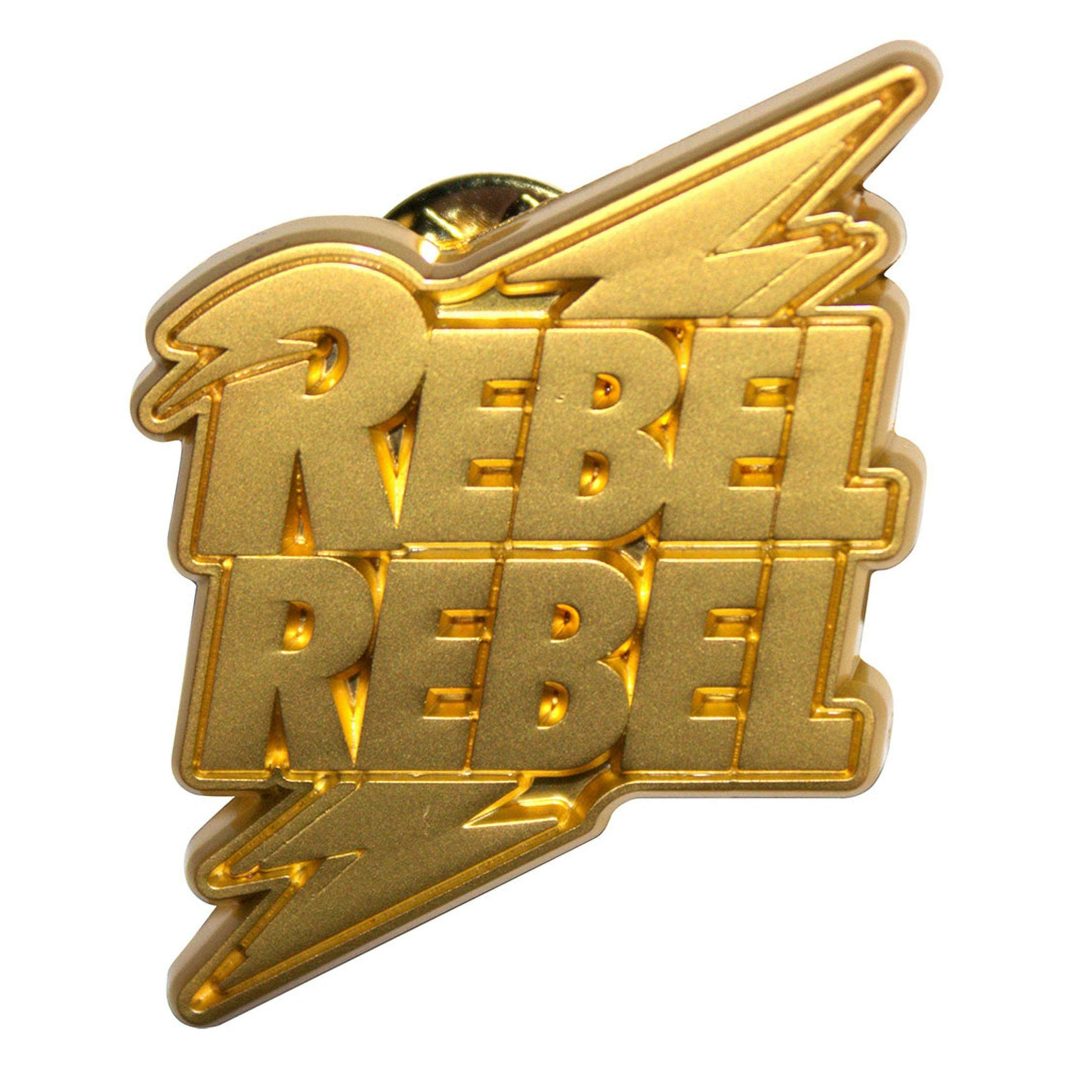 Paradiso Clothing Gold David Bowie Rebel Rebel Pin Badge