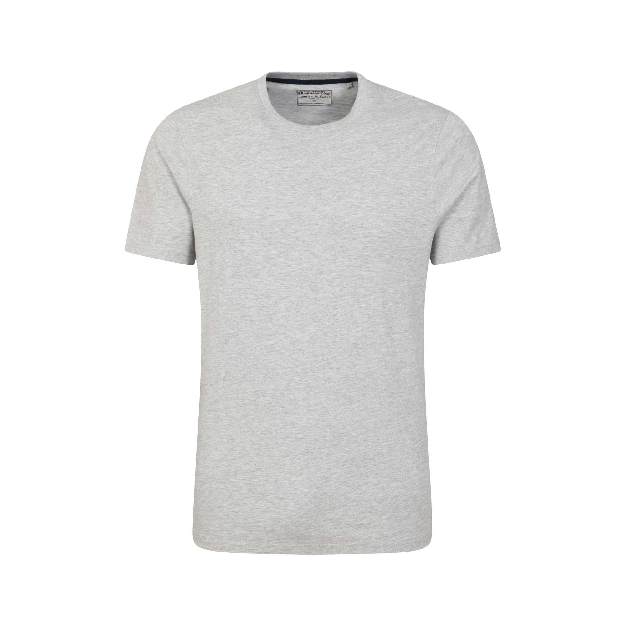 Mountain Warehouse Men's Grey Flint Crew Neck T-Shirt - M - 100% Cotton