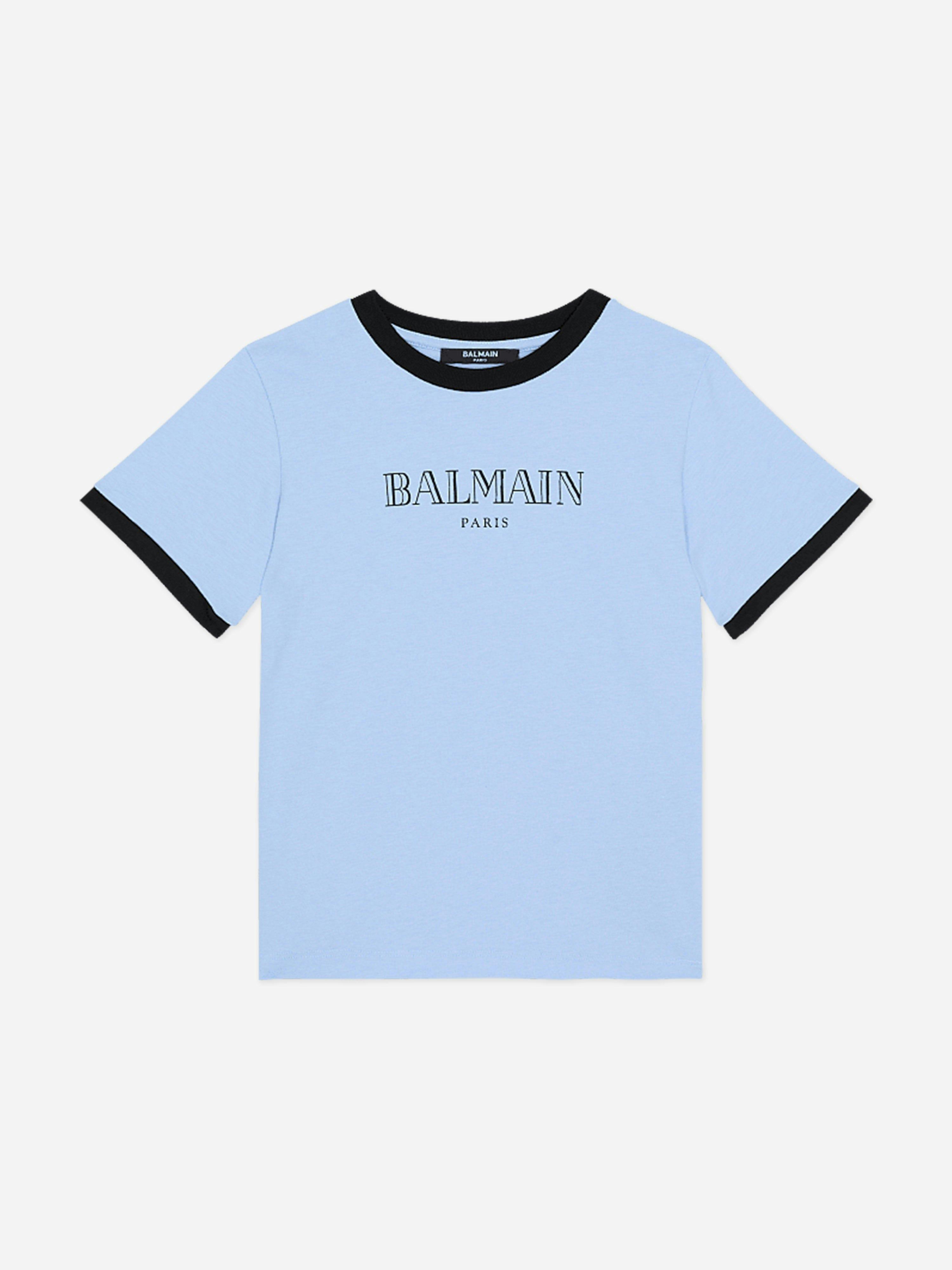 Balmain Boys Blue Logo T-Shirt In - 10 Yrs