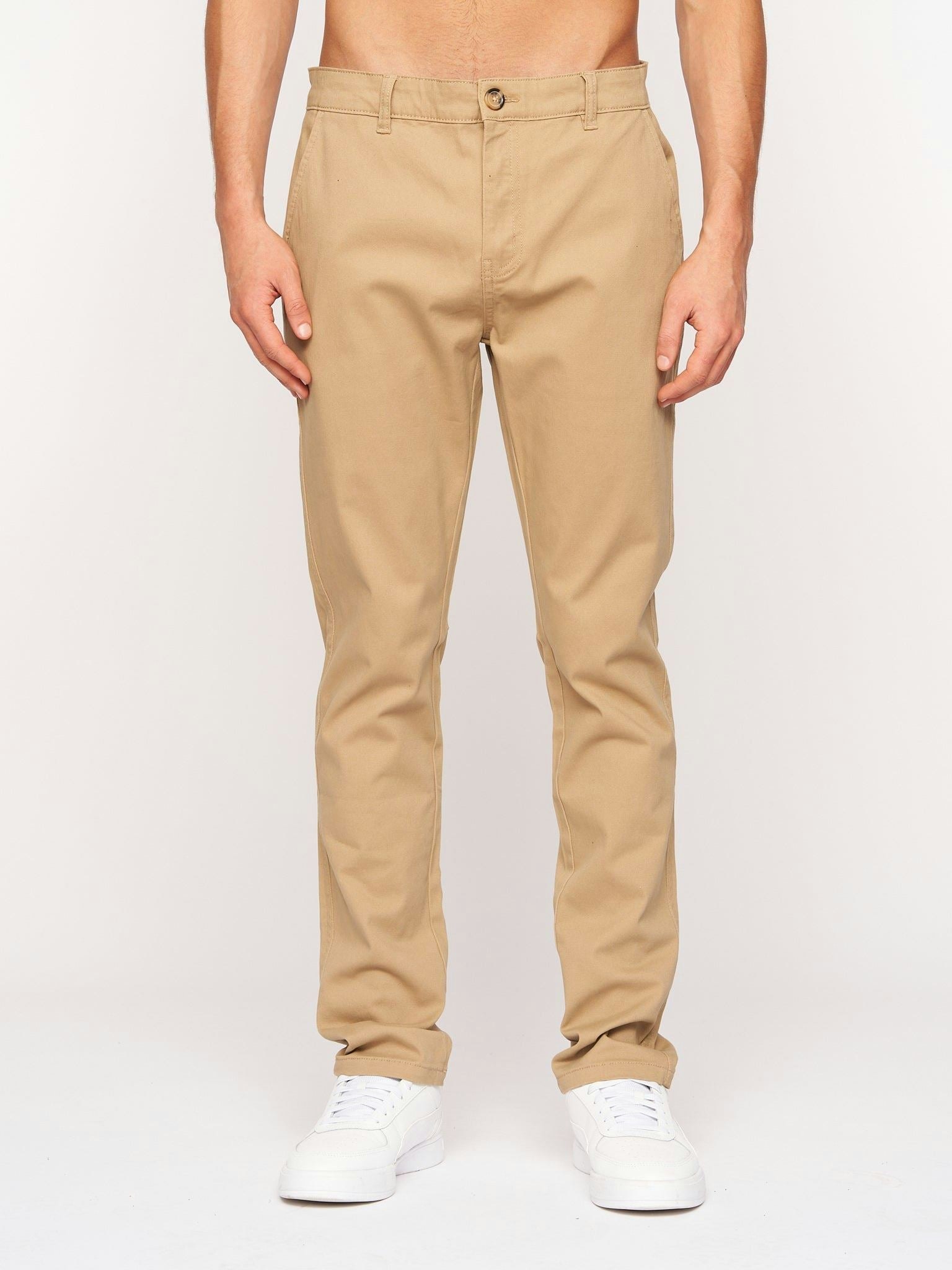 Crosshatch Men's Roysden Chinos Sand - W34 L34