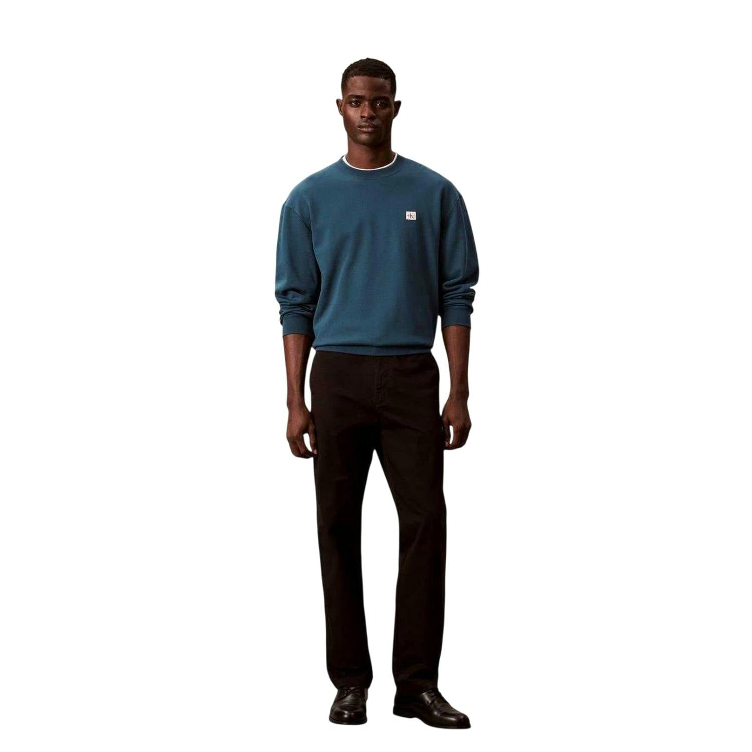 Calvin Klein Men's Woven Sweatshirt - Teal - Xxl - Teal - 86% Cotton/14% Polyester