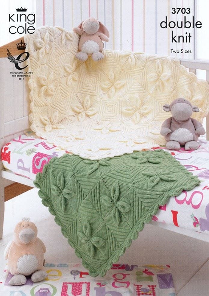 King Cole Comfort Knitting Pattern 3703, Blankets For Baby - Advanced