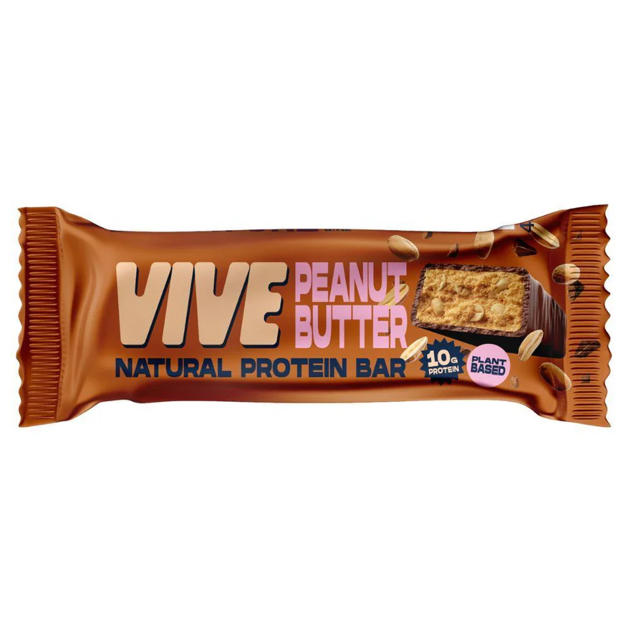 Vive Dark Peanut Butter Chocolate Coated Protein Snack Bar 49G