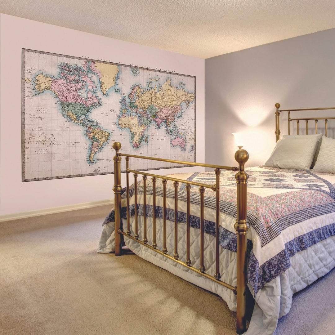 Rackhams Historic World Map - Natural - Medium - W300cm X H240cm