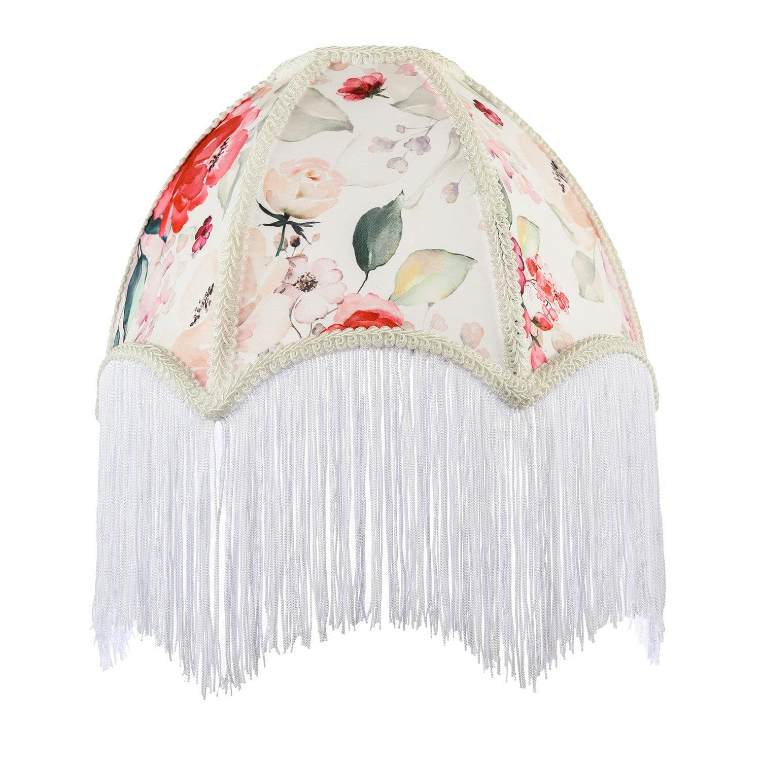 Rackhams Pink/Green 1920S Vintage Lamp Shade With Pastel And Floral Decoration