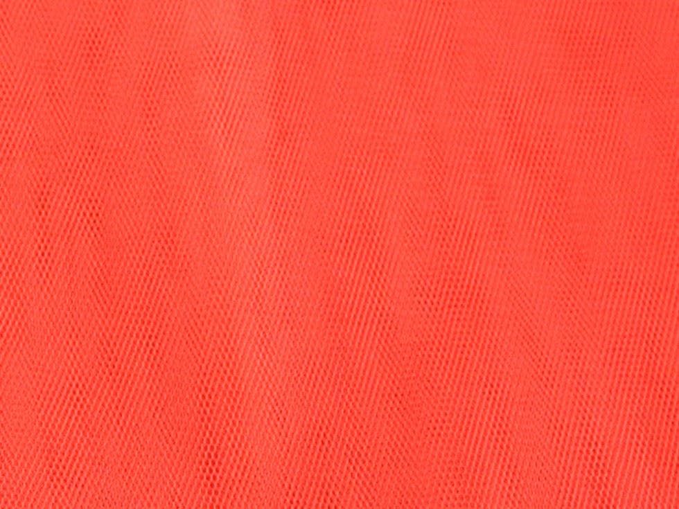 Minerva Core Range Light Minerva Deadstock Extra Stiff Dress Net Fabric - Plain Design Dressmaking Fabric, 135 Cm / 54" Wide - Per Metre - Flo Tangerine