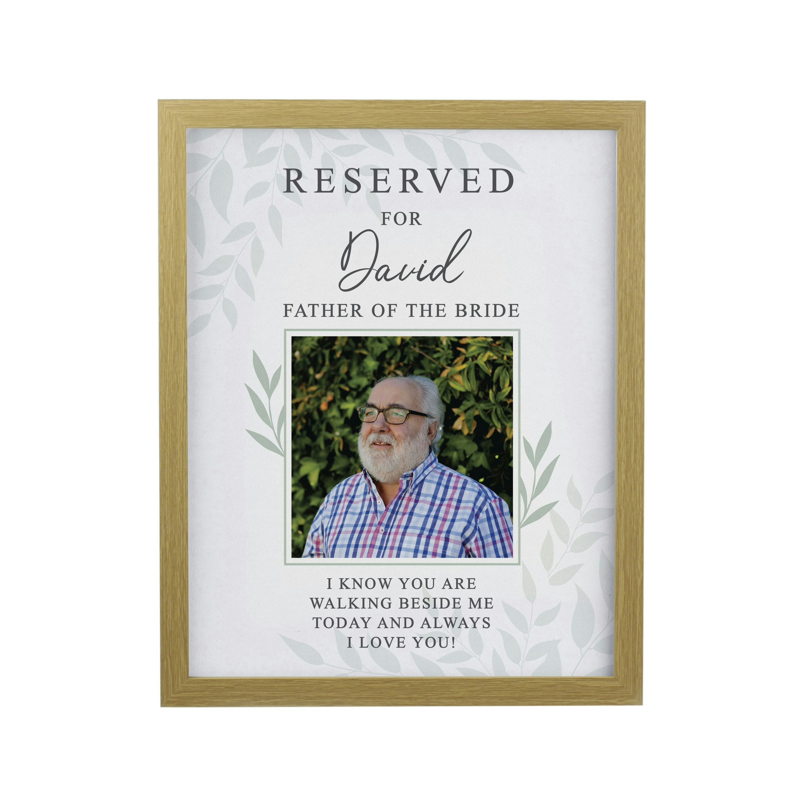 Personalised Memento Company Personalised Reserved For Photo Upload Oak Poster Frame
