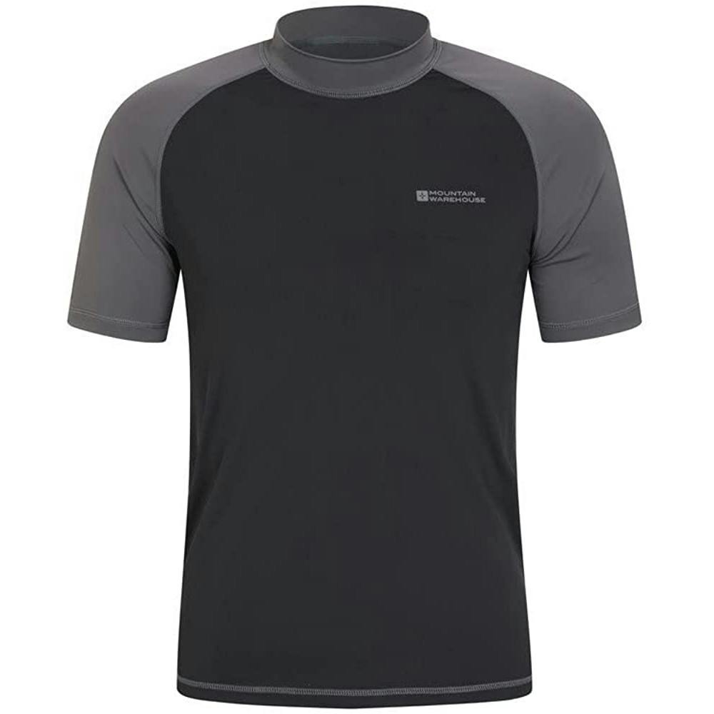 Mountain Warehouse Men's Dark/Grey Uv Protection Rash Top - L - 82% Nylon/18% Elastane