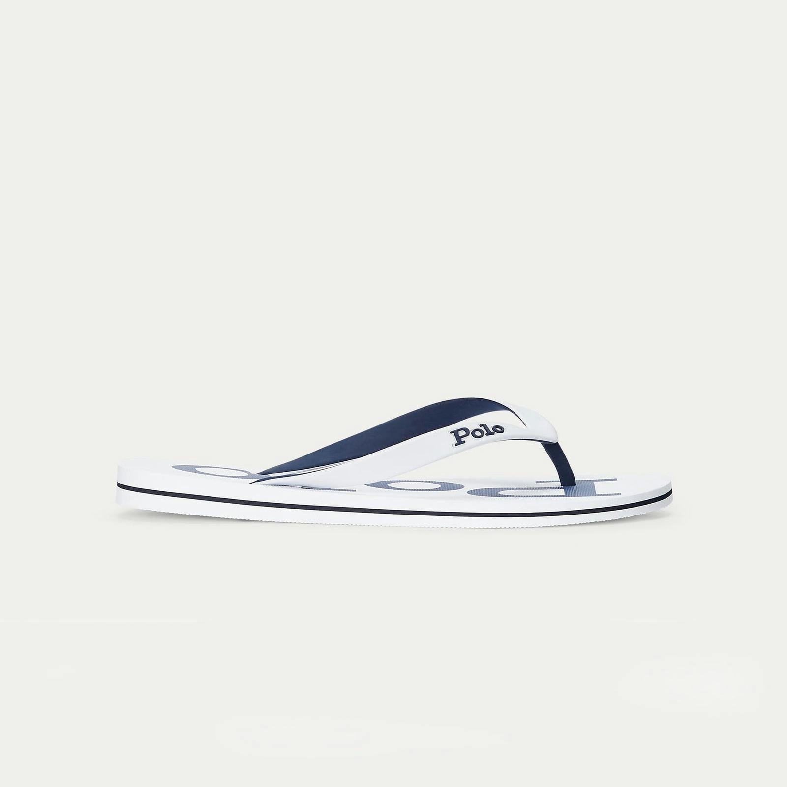 Polo Ralph Lauren Men's White Bolt Toe-Post Sandals /Newport Navy - Uk 11