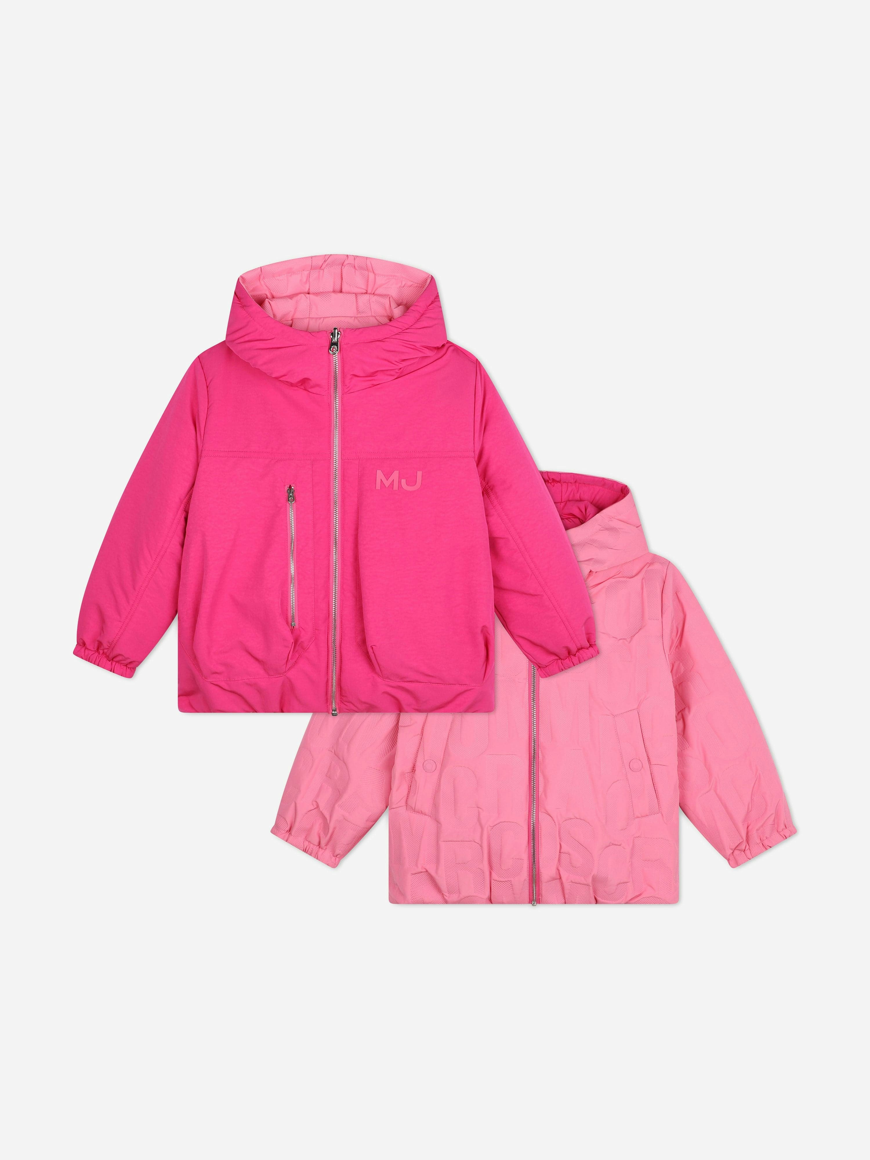 Marc Jacobs Girls Pink Reversible Puffer Jacket In - 10 Yrs