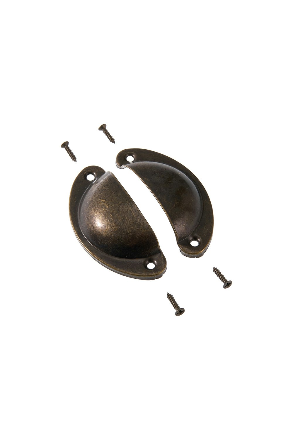 Rackhams Bronze 2Pcs Iron-Nickel Alloy Cupboard Drawer Shell Cup Pull Handle For Cabinet, Drawers, Closet, Furniture Accessories