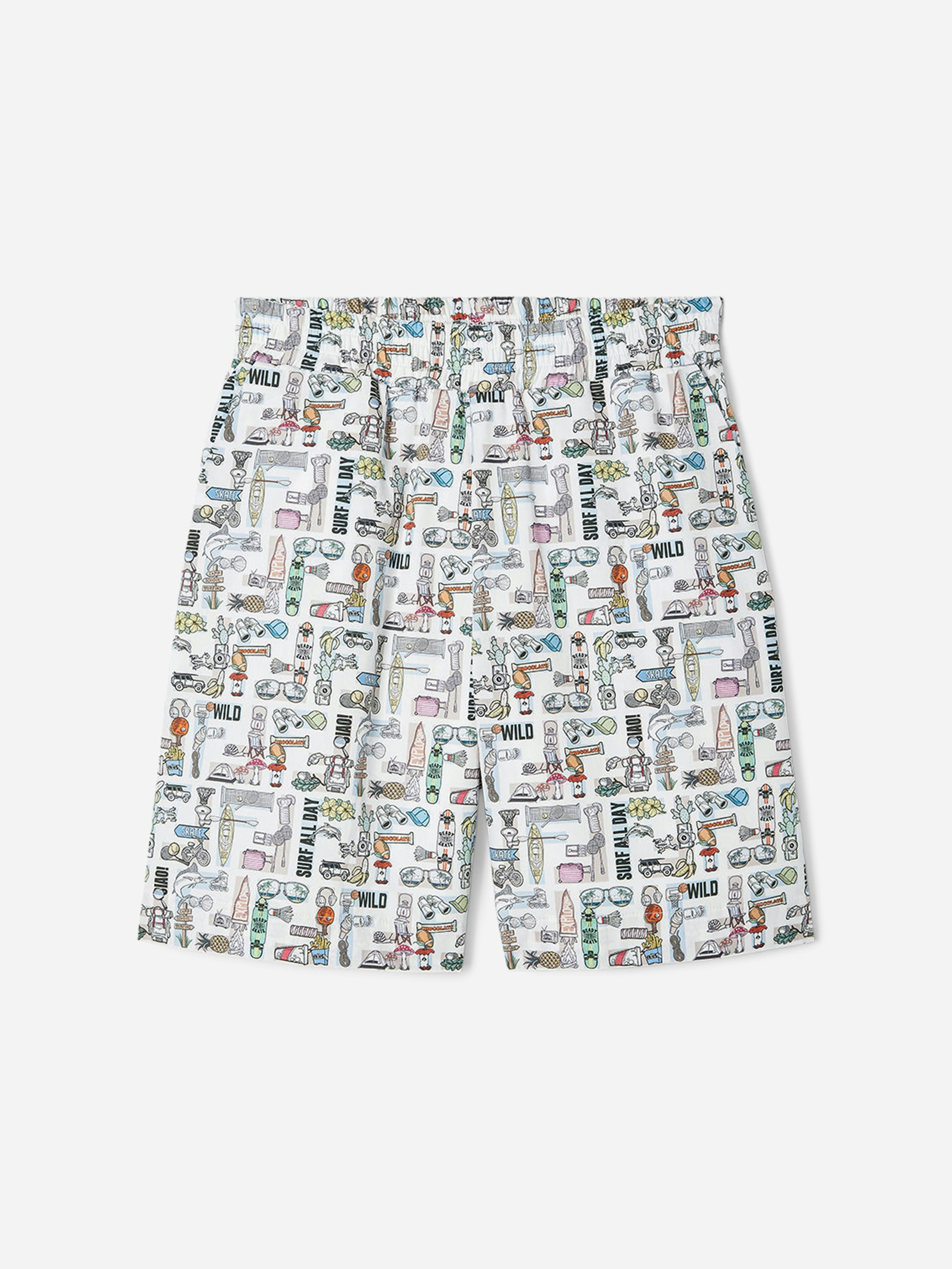 Fendi Kids Boys White Fendi Ff Logo Bermuda Shorts In - 14 Yrs